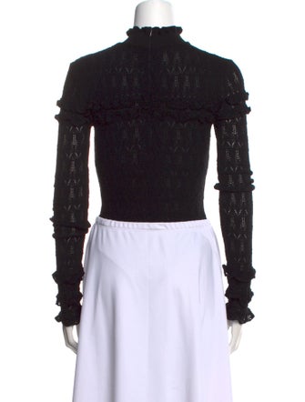 Herve Leger Turtleneck Long Sleeve Crop Top