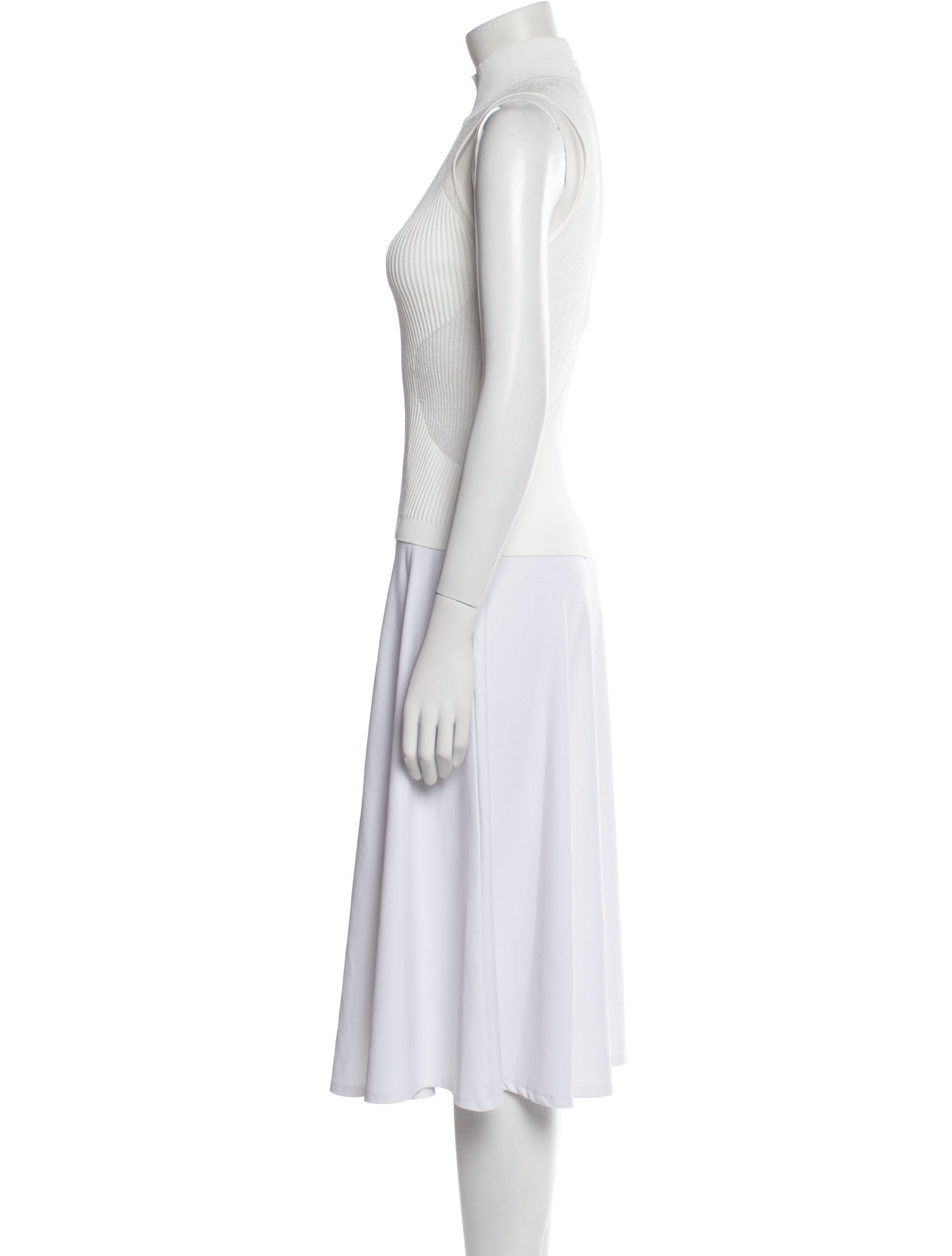 Herve Leger Striped Mock Neck Crop Top