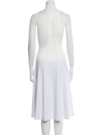 Herve Leger Striped Mock Neck Crop Top