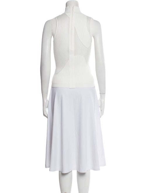 Herve Leger Striped Mock Neck Crop Top