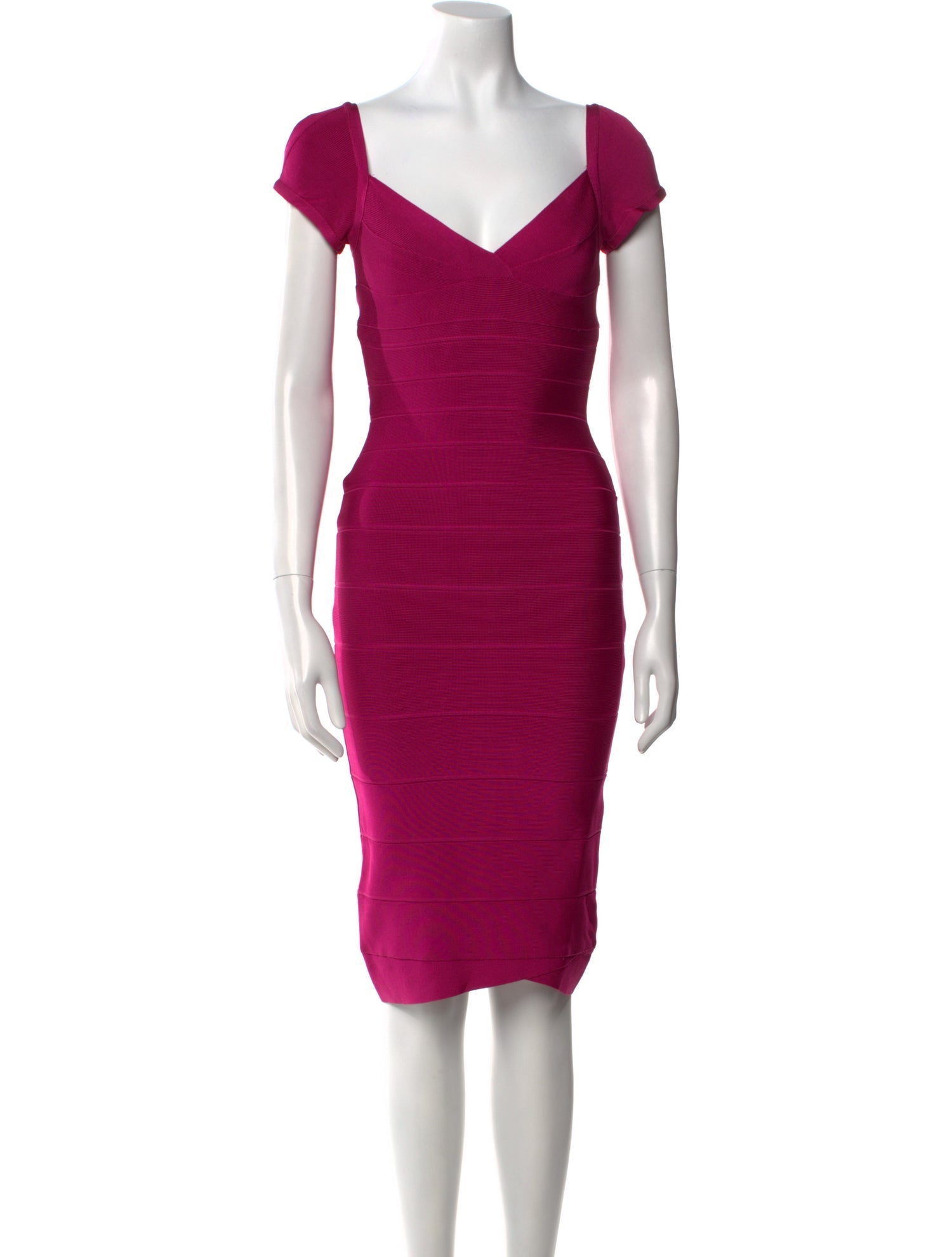 Herve Leger V-Neck Mini Dress