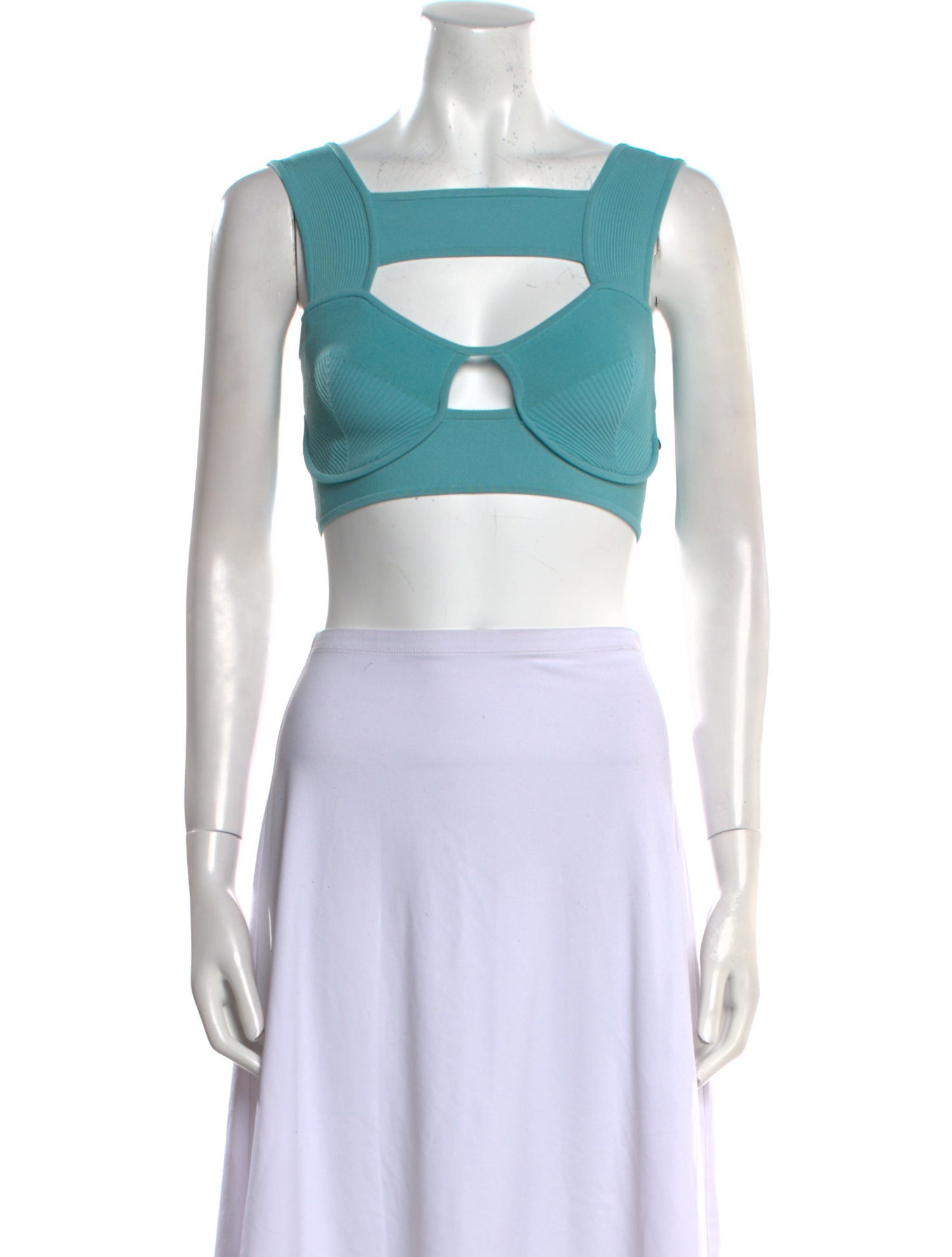 Herve Leger Square Neckline Sleeveless Crop Top