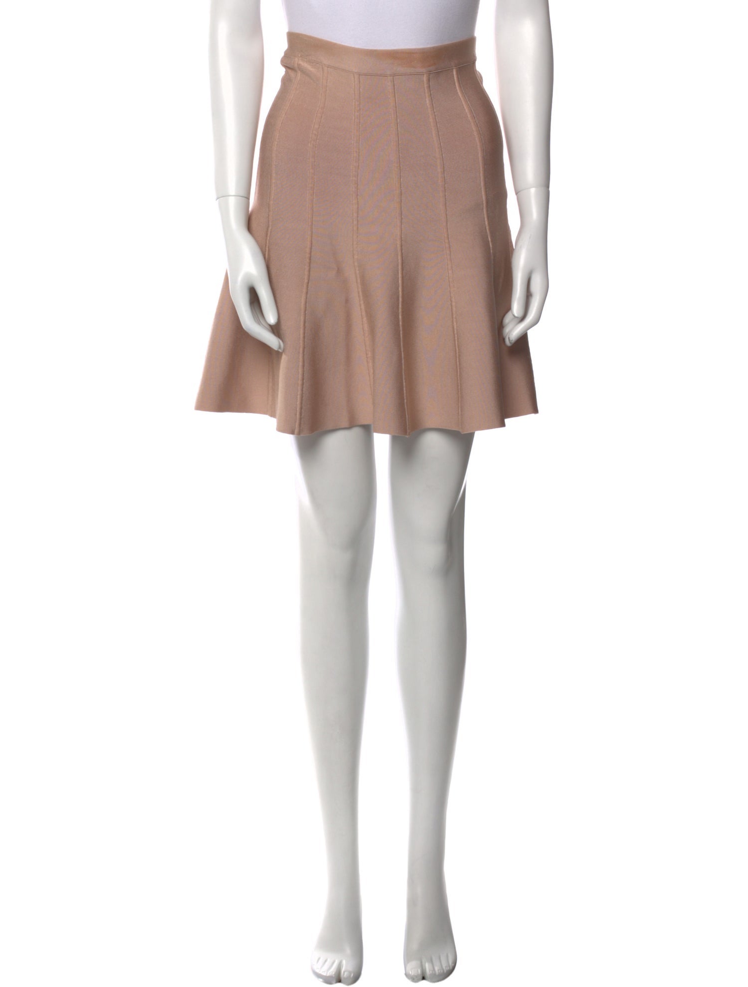 Herve Leger Pleated Accents Mini Skirt