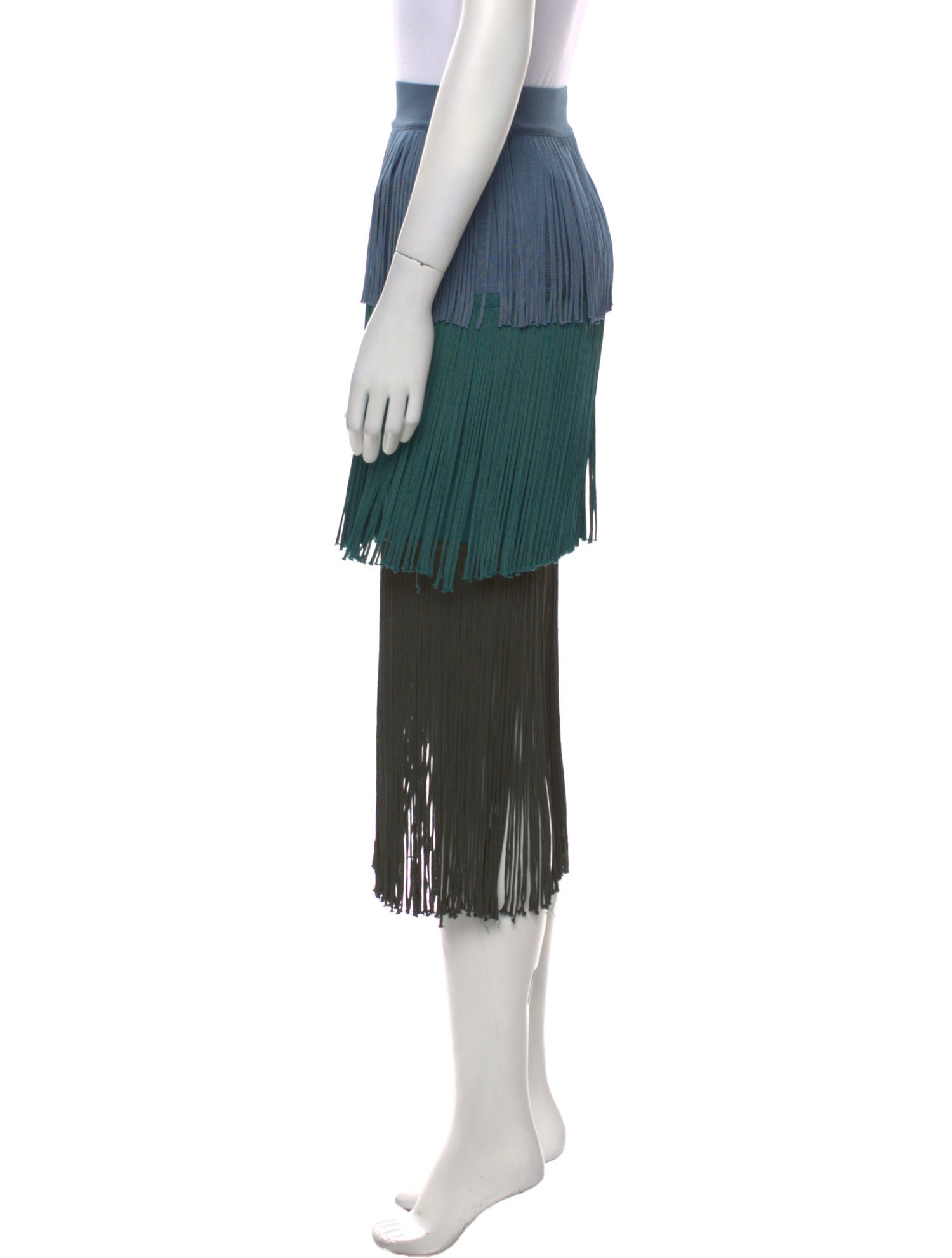 Herve Leger Colorblock Pattern Midi Length Skirt