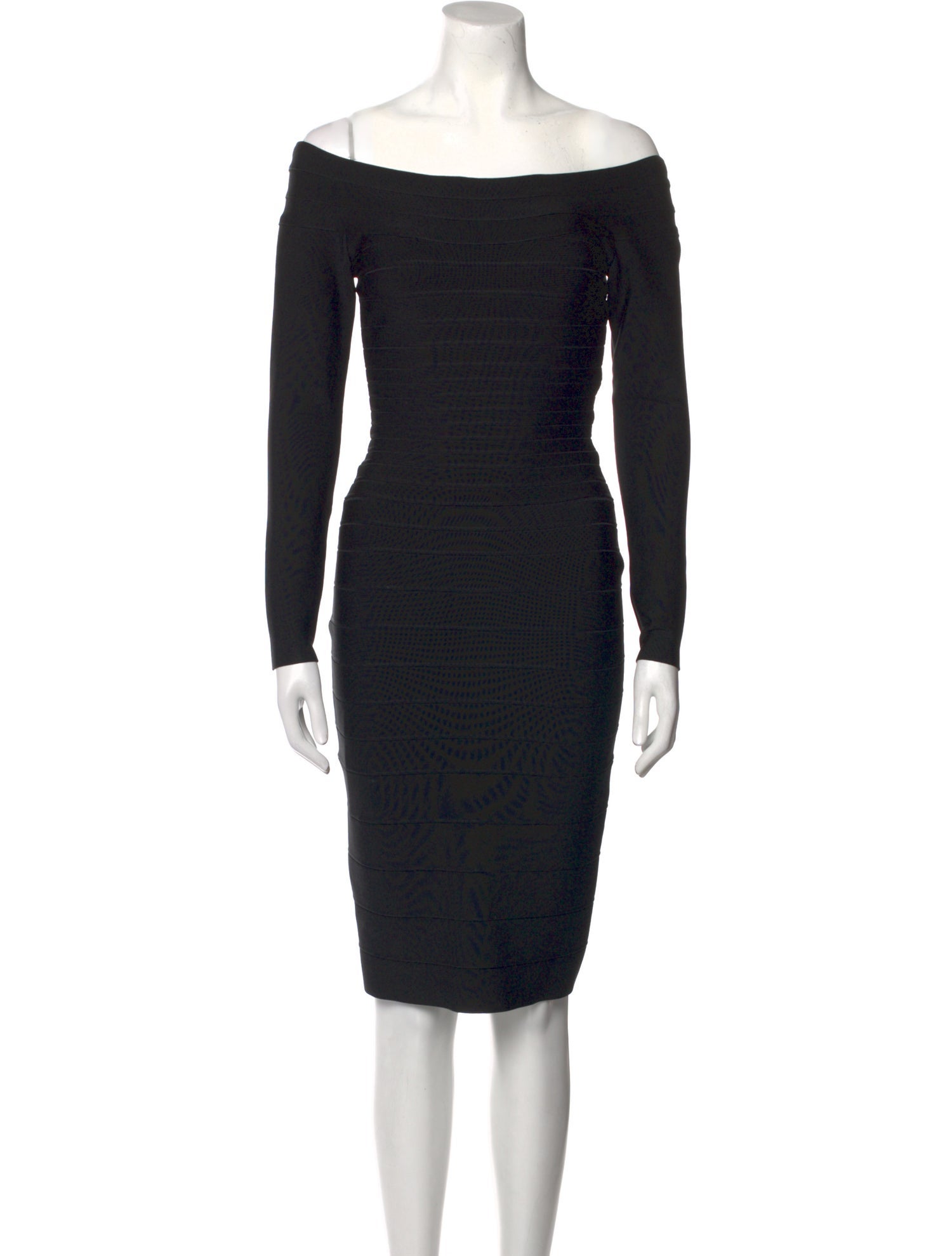 Herve Leger Bateau Neckline Knee-Length Dress