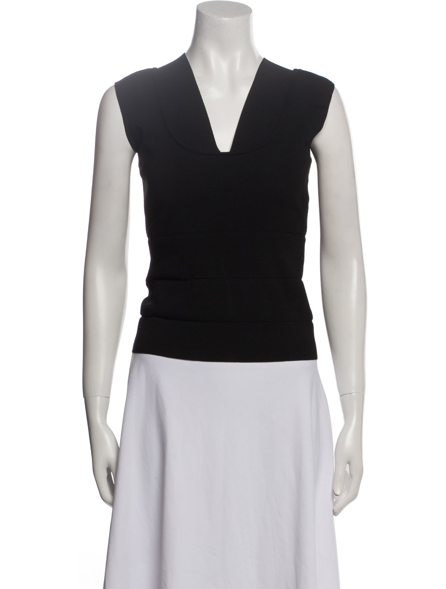 Herve Leger V-Neck Sleeveless Crop Top