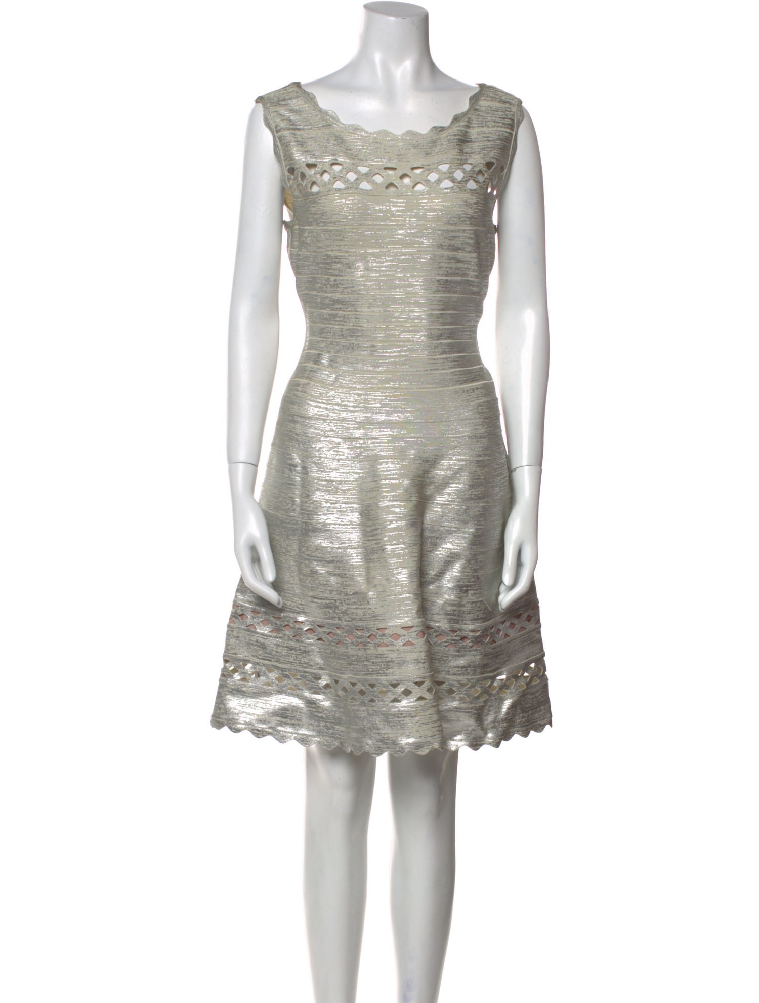 Herve Leger Scoop Neck Mini Dress