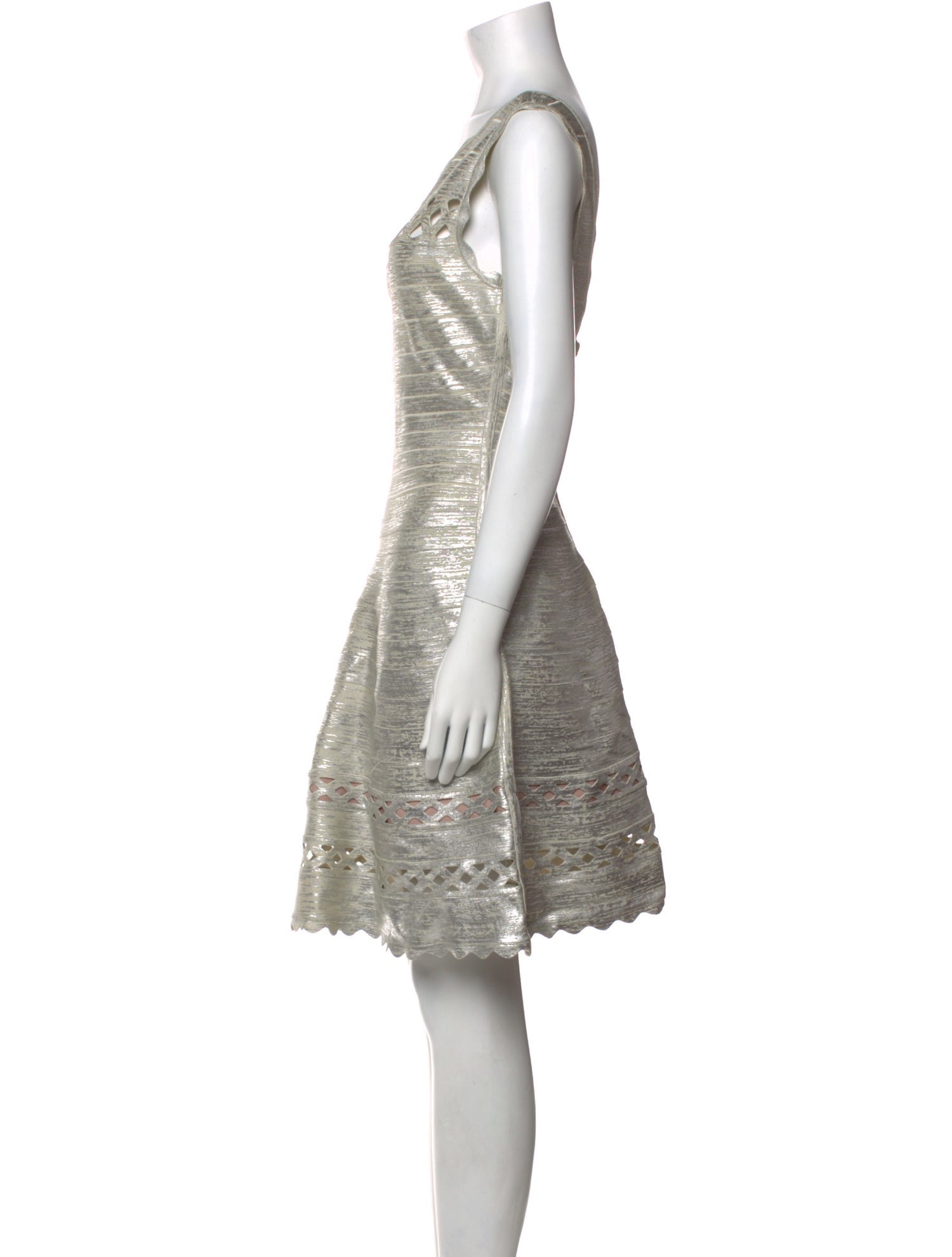 Herve Leger Scoop Neck Mini Dress