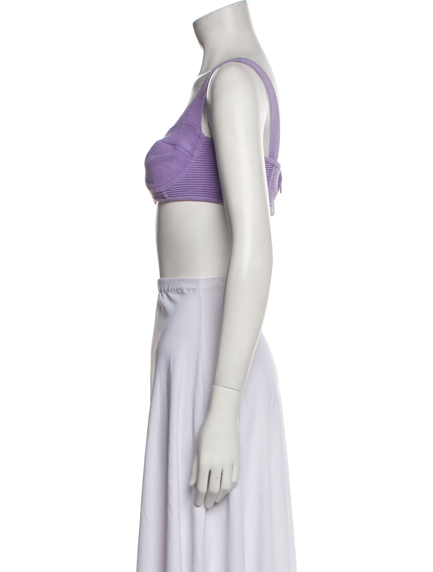 Herve Leger V-Neck Sleeveless Crop Top