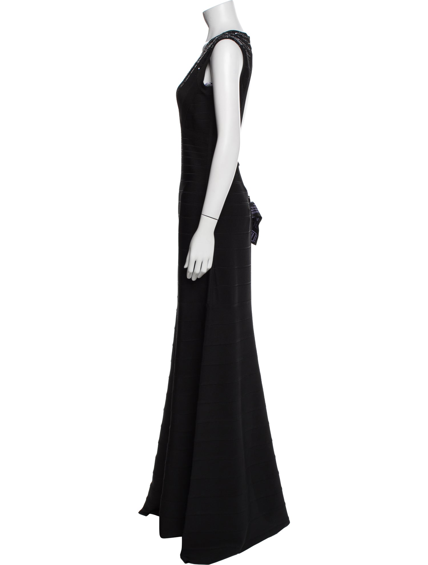 Herve Leger V-Neck Long Dress w/ Tags