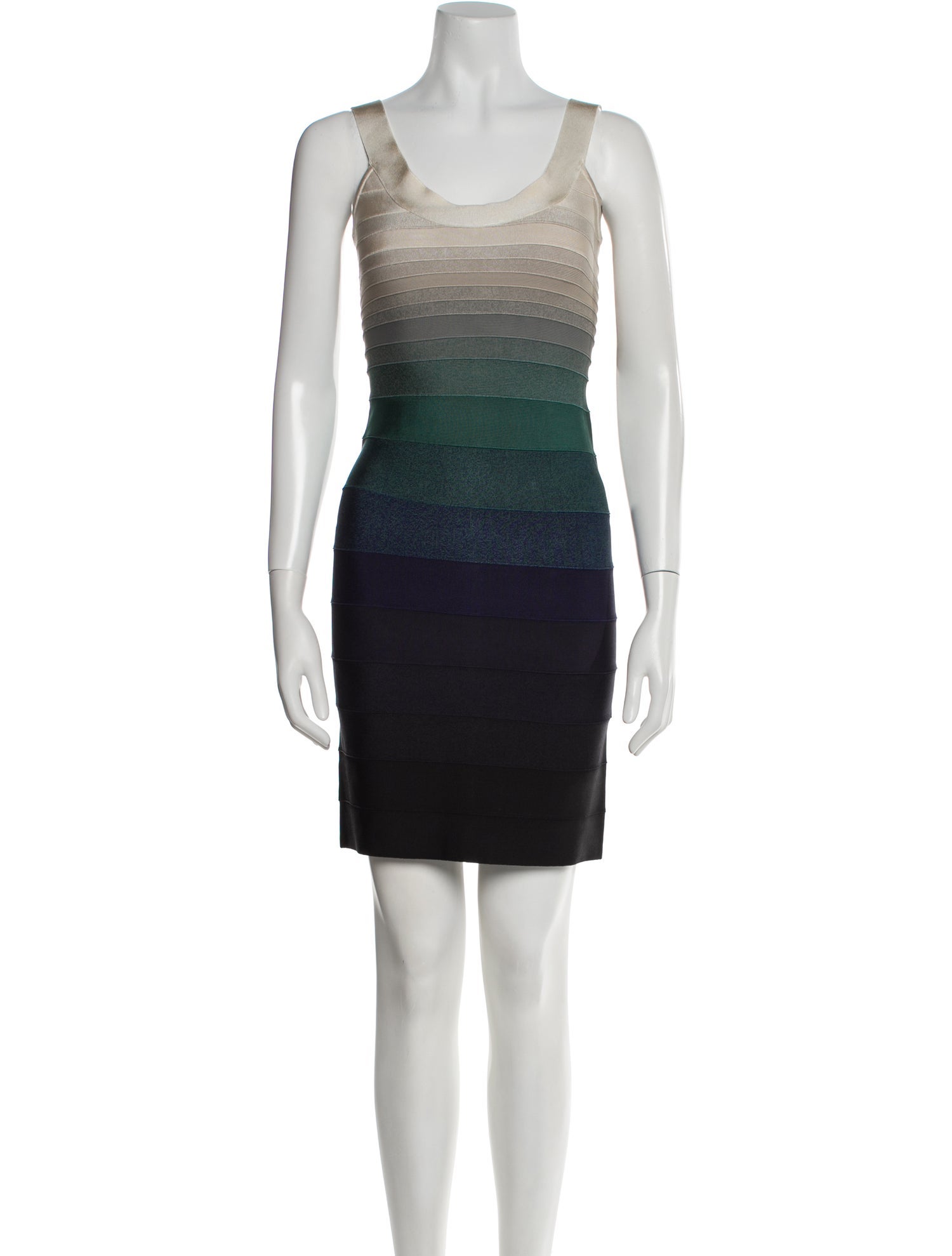 Herve Leger Striped Mini Dress