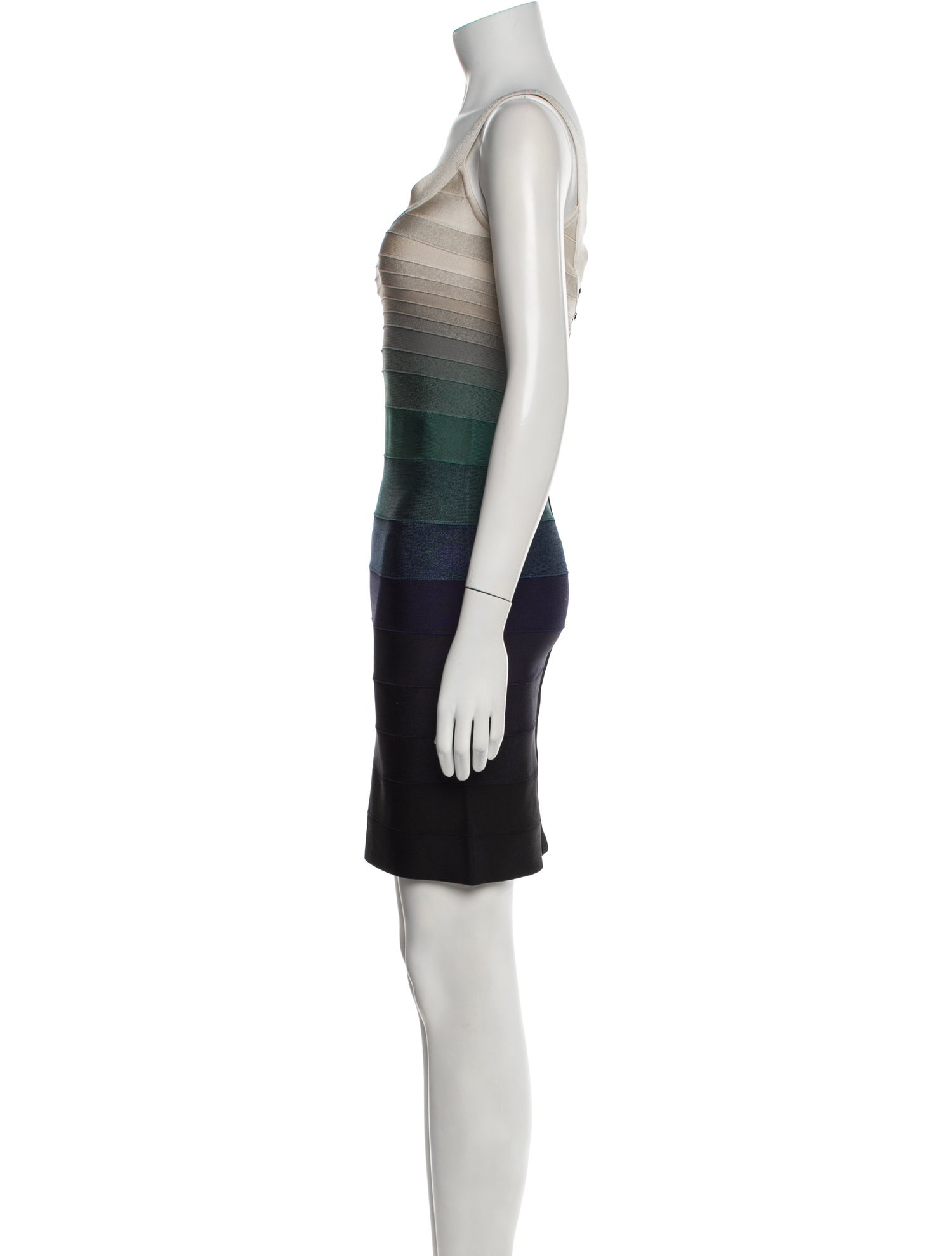 Herve Leger Striped Mini Dress