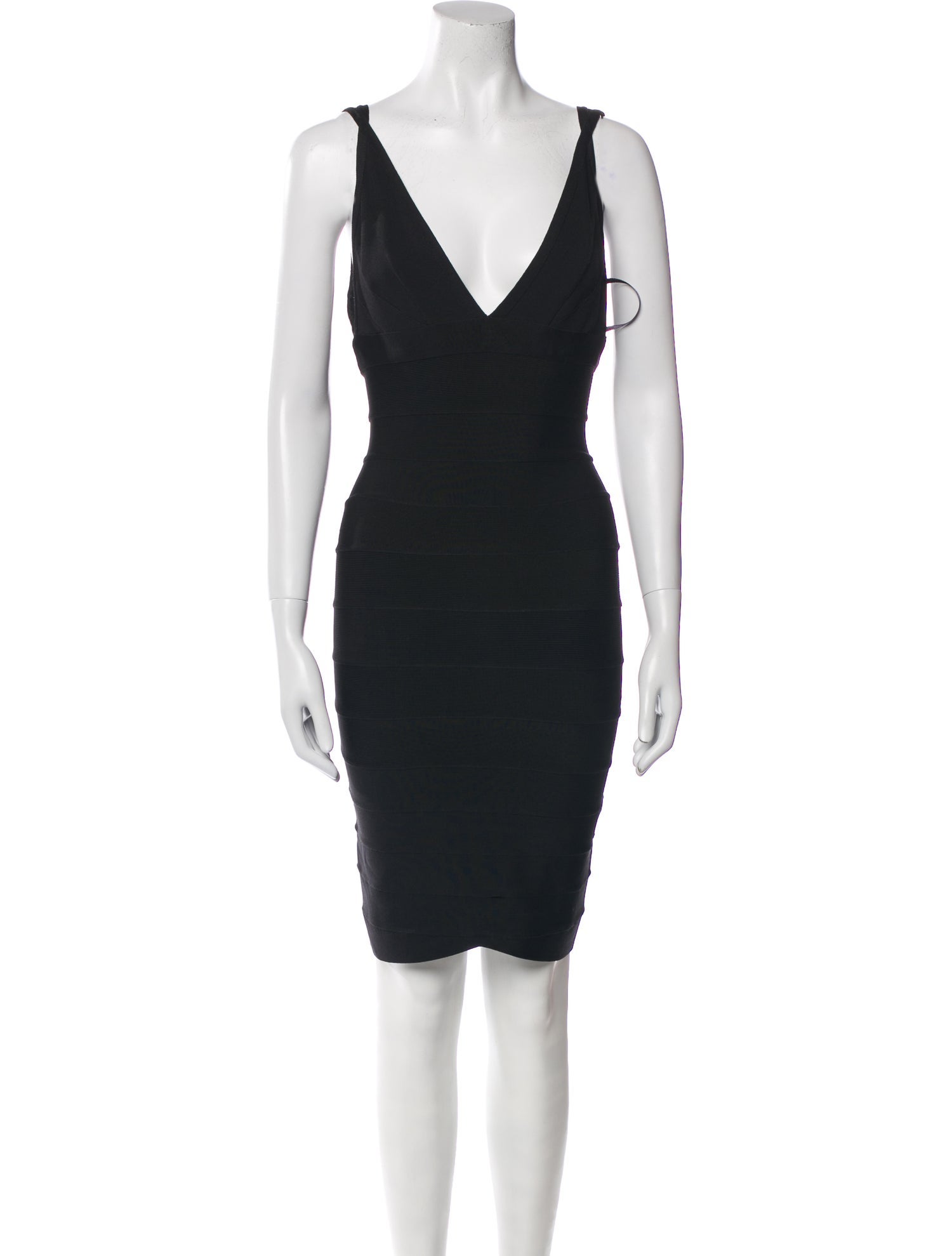 Herve Leger V-Neck Mini Dress