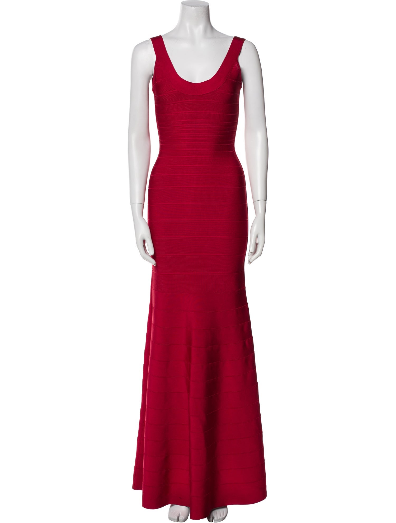 Herve Leger Scoop Neck Long Dress