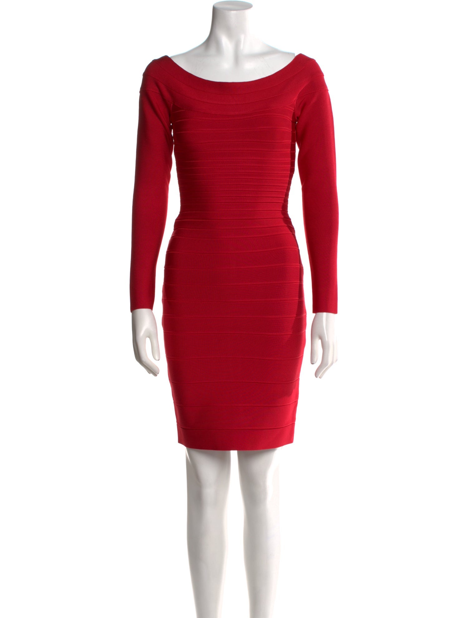 Herve Leger Bateau Neckline Mini Dress