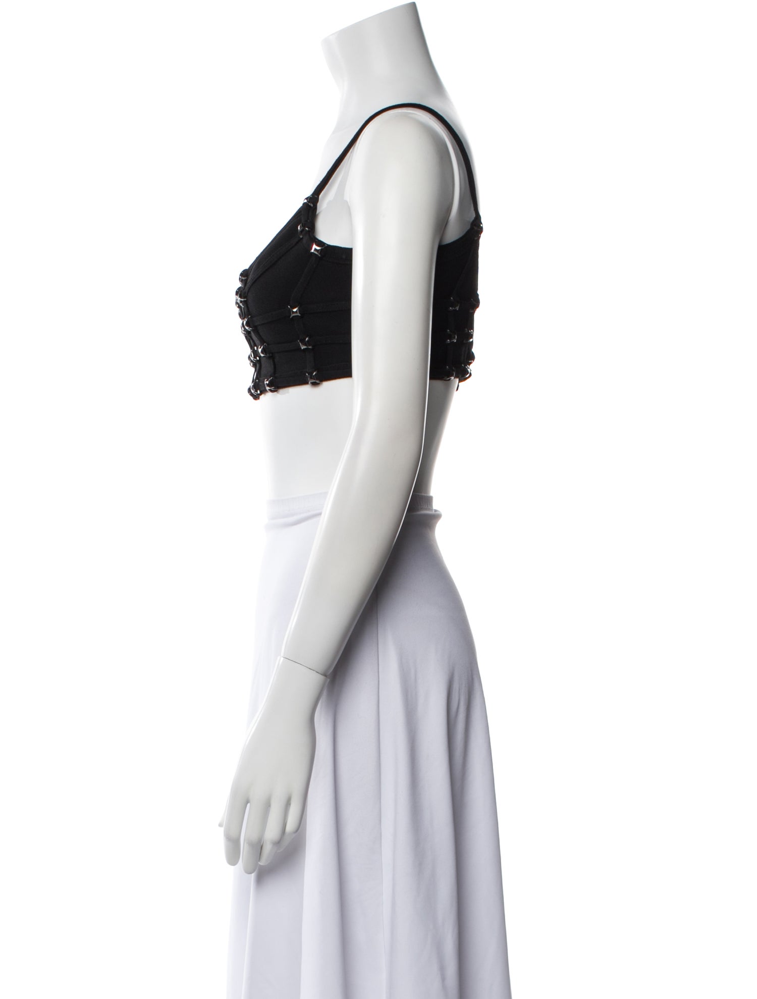 Herve Leger Scoop Neck Sleeveless Crop Top