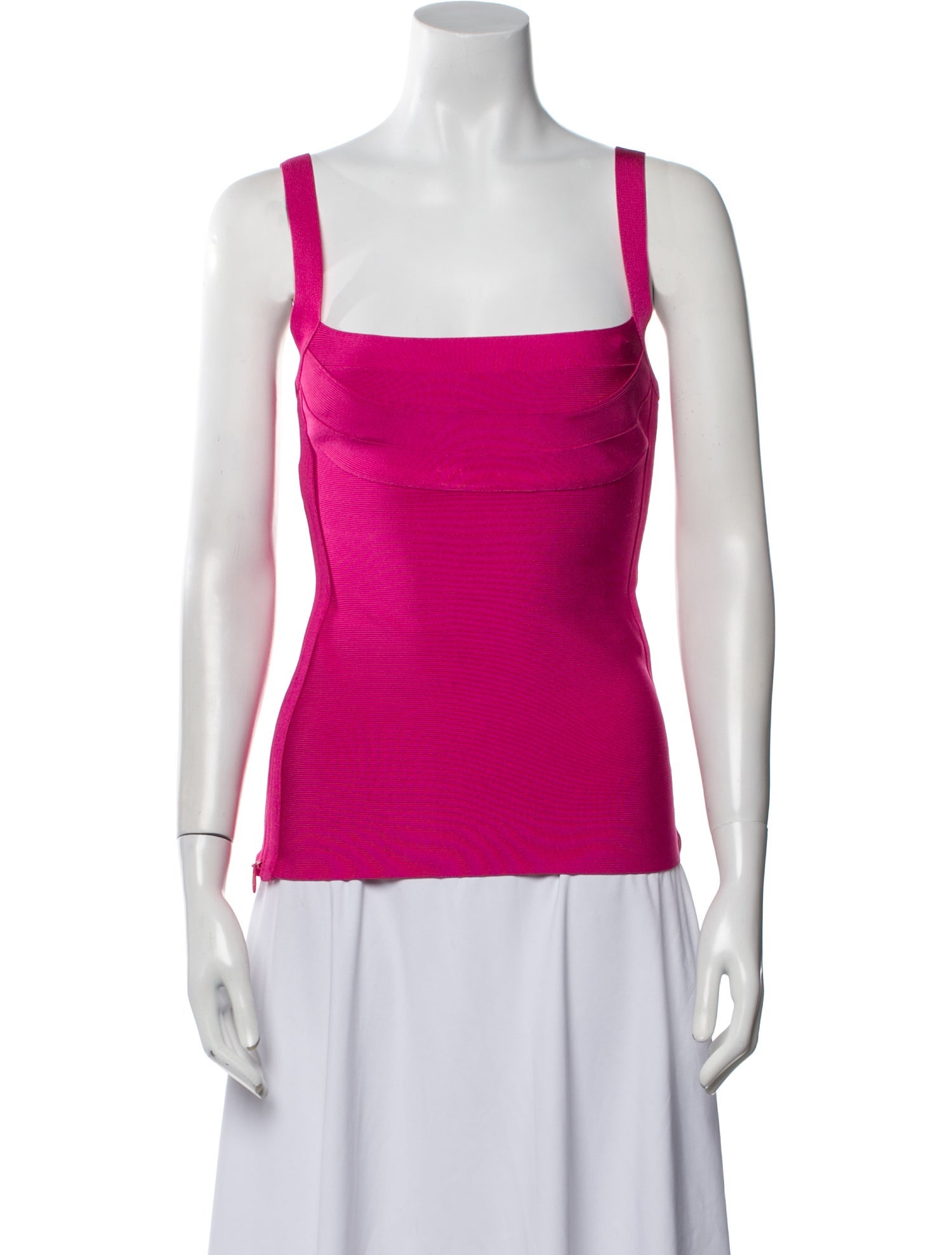 Herve Leger Square Neckline Sleeveless Top