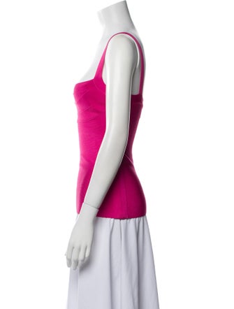 Herve Leger Square Neckline Sleeveless Top