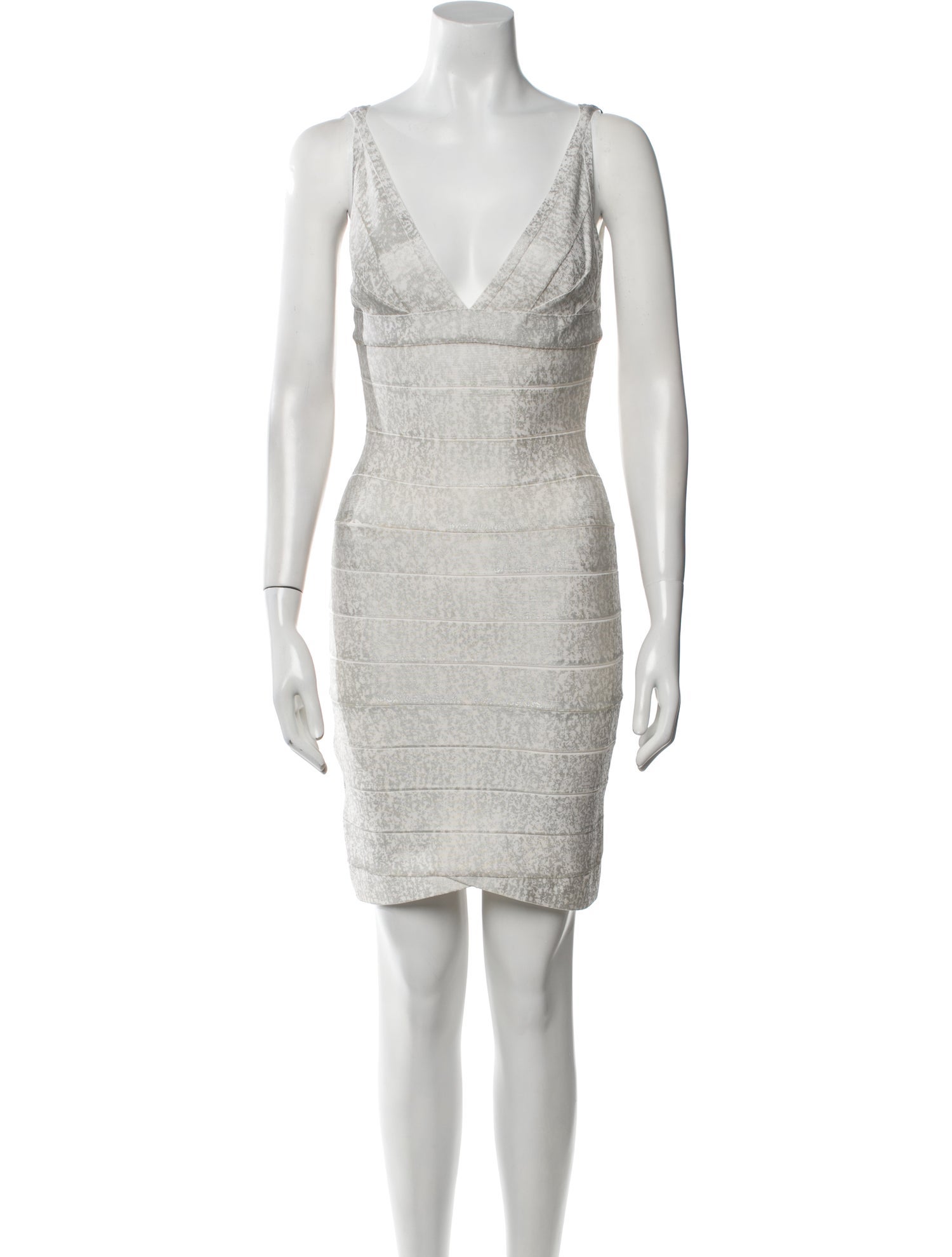 Herve Leger V-Neck Mini Dress