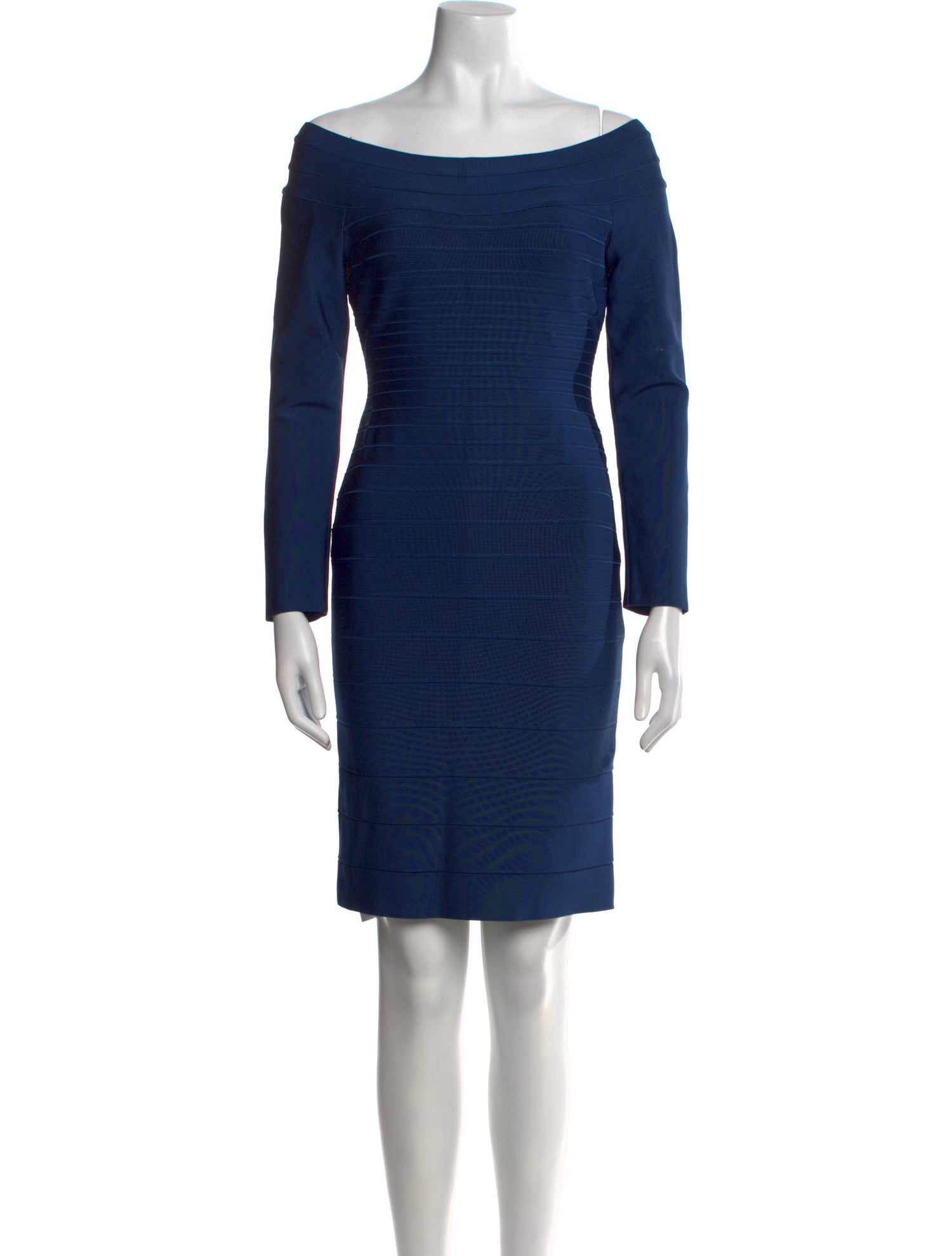 Herve Leger Bateau Neckline Mini Dress