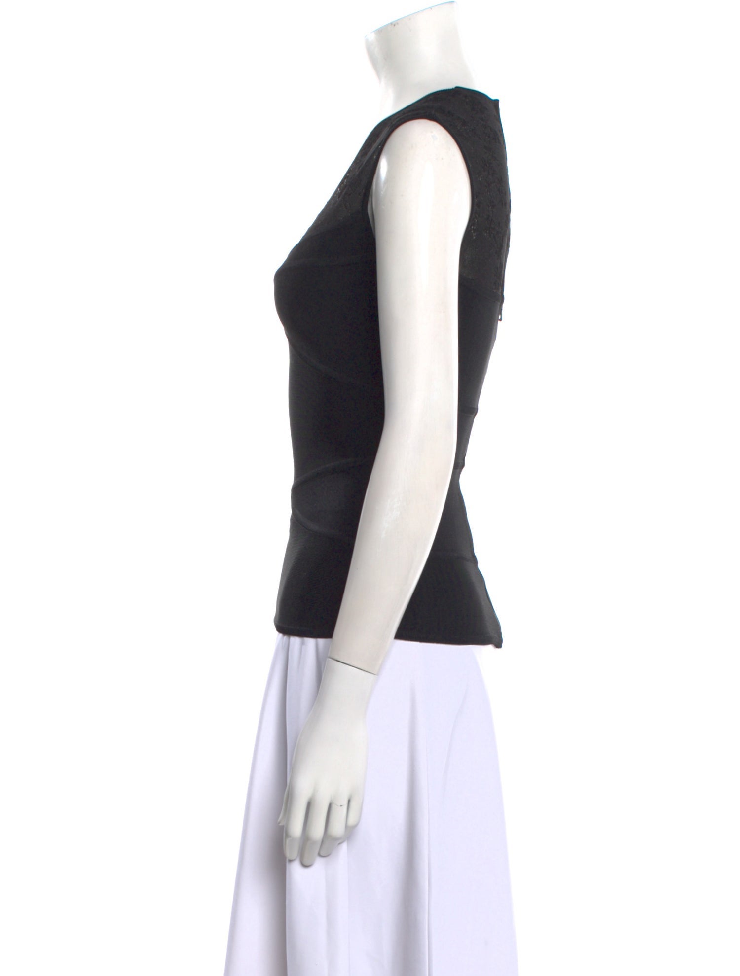 Herve Leger V-Neck Sleeveless Top