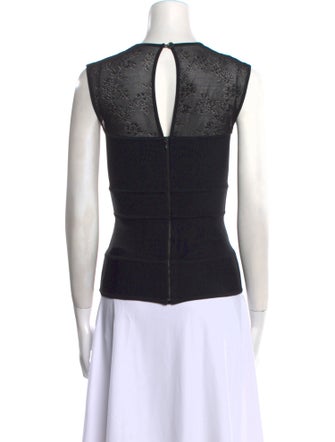 Herve Leger V-Neck Sleeveless Top