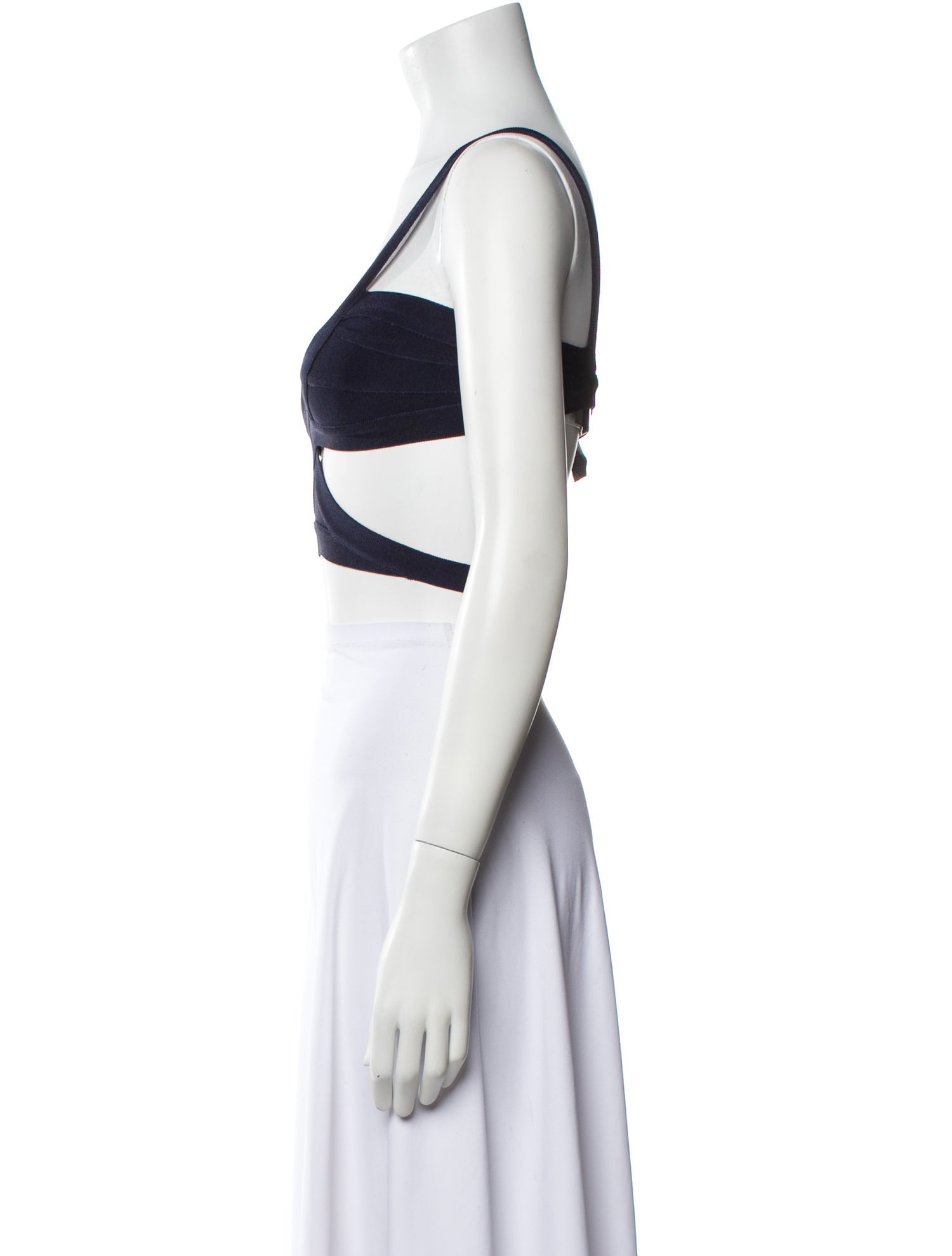 Herve Leger V-Neck Sleeveless Crop Top w/ Tags