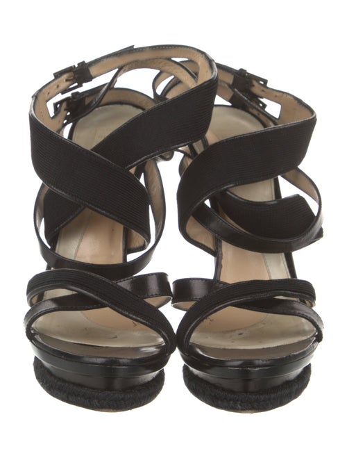 Herve Leger Leather Slingback Sandals