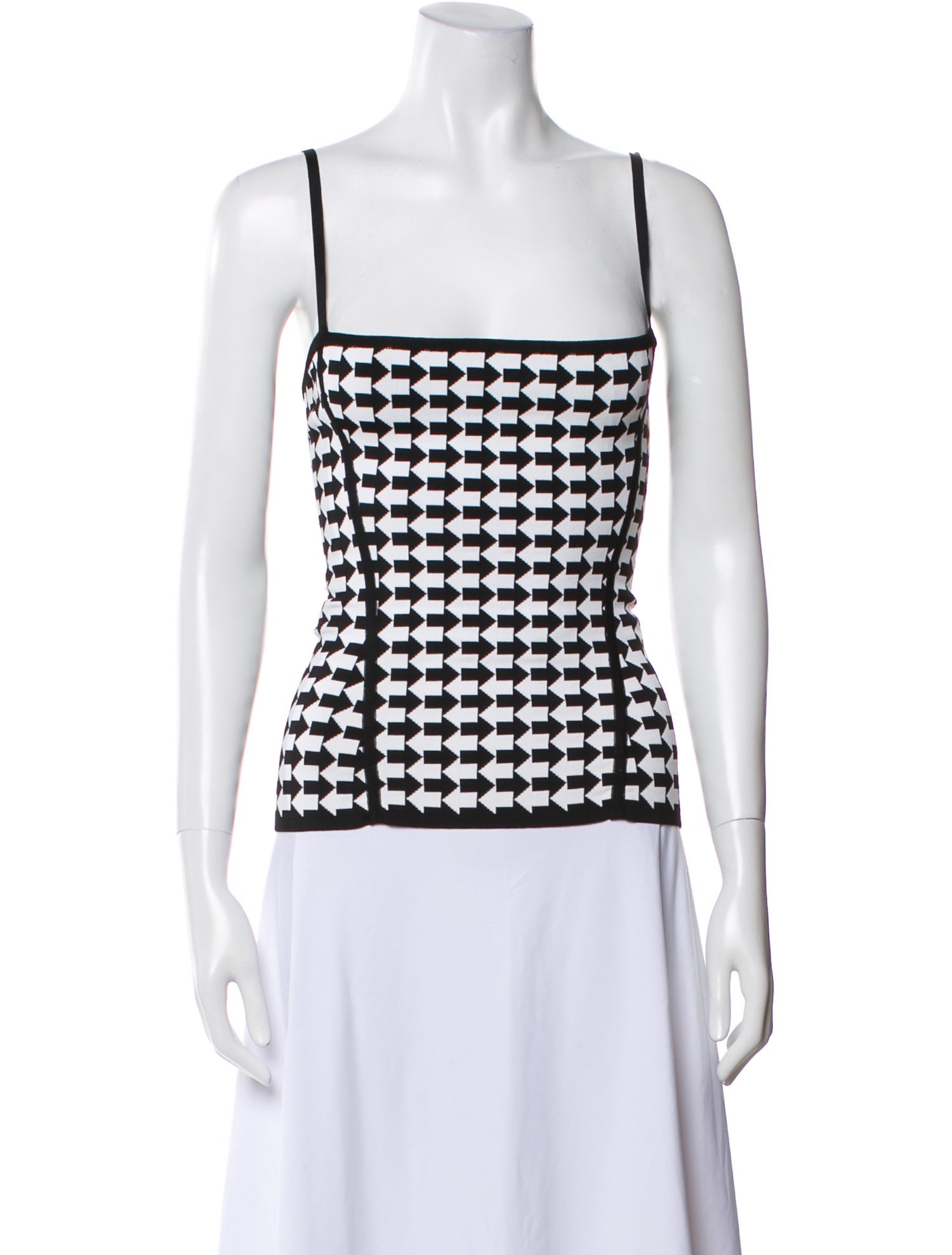 Herve Leger Printed Square Neckline Top