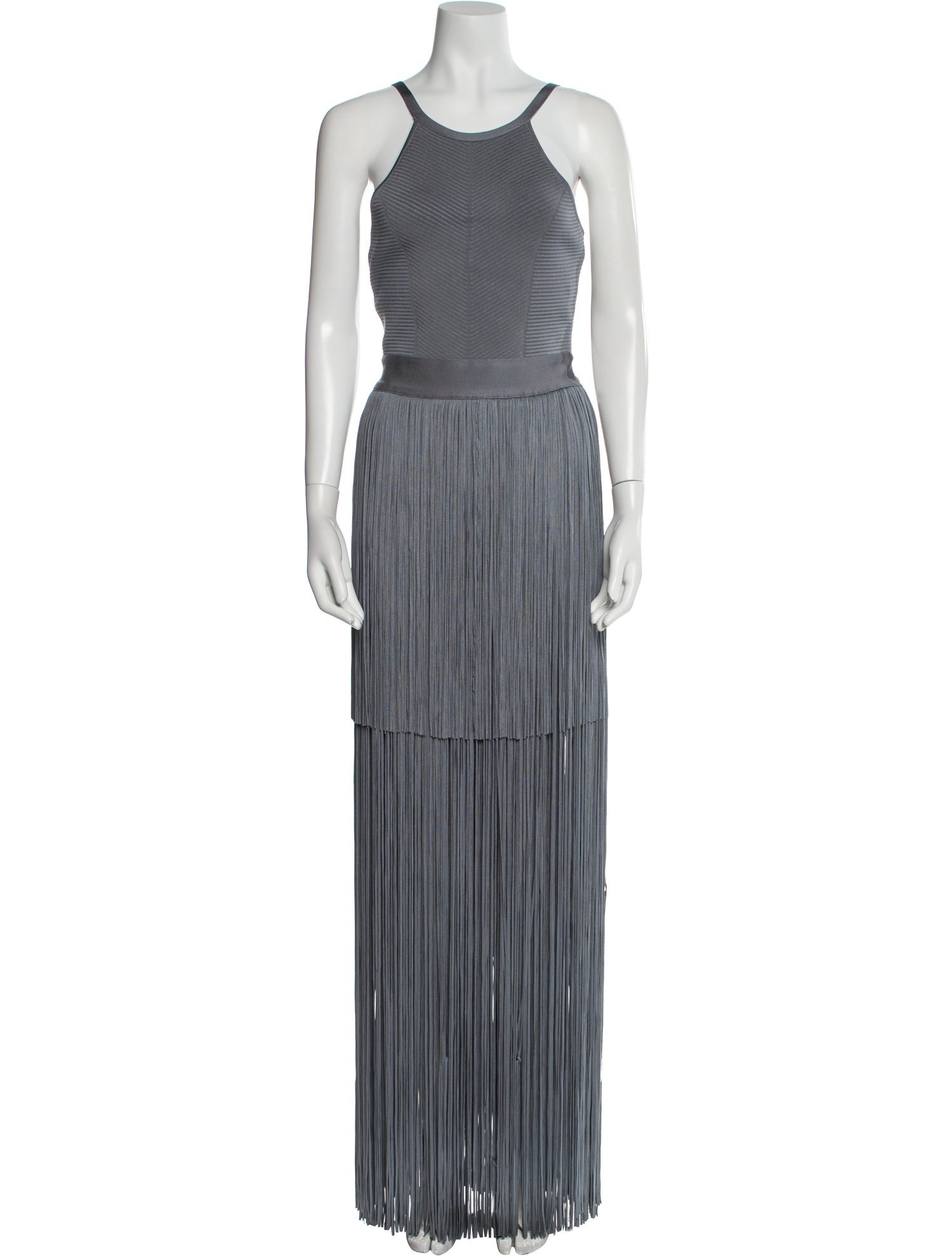 Herve Leger Scoop Neck Long Dress