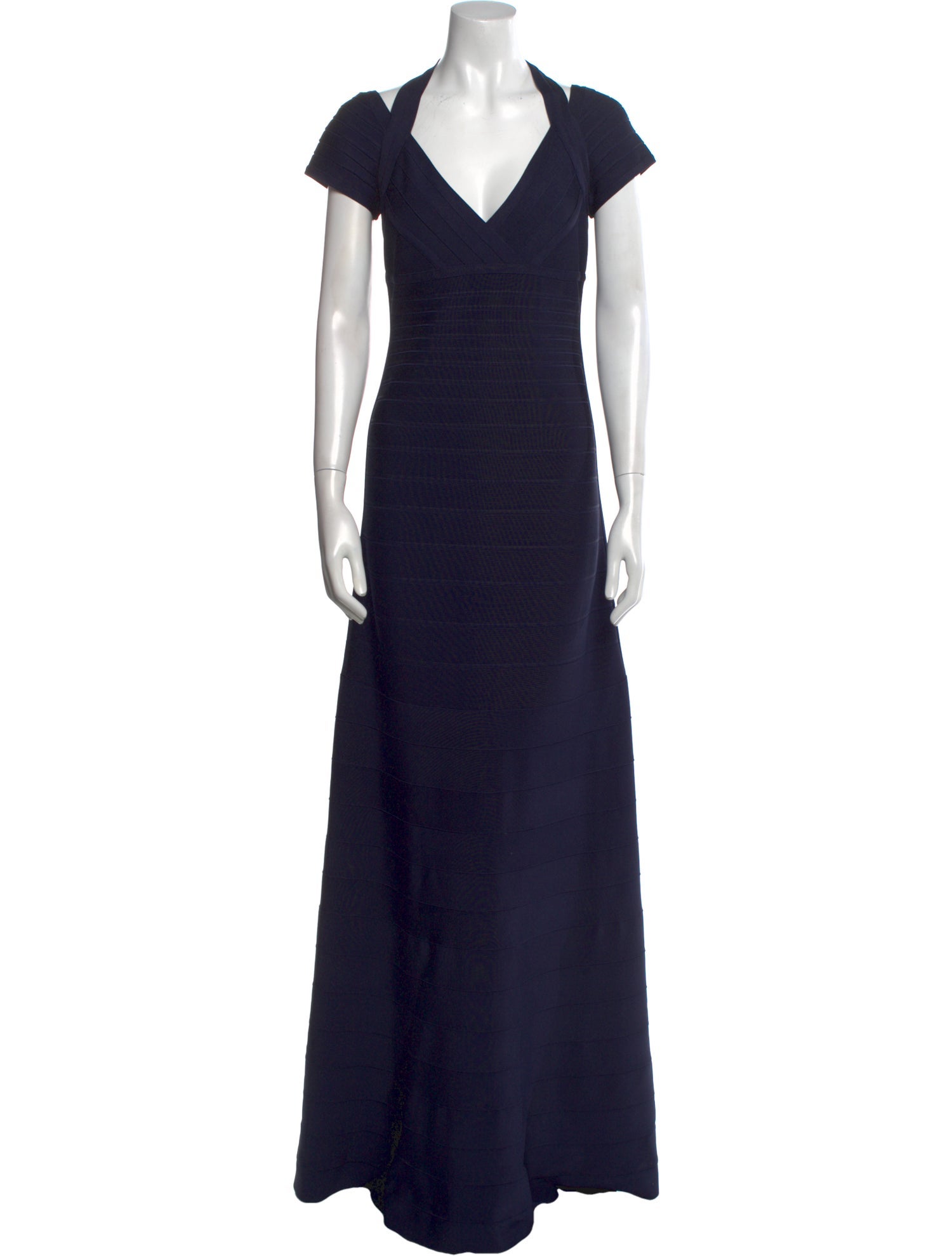 Herve Leger V-Neck Long Dress