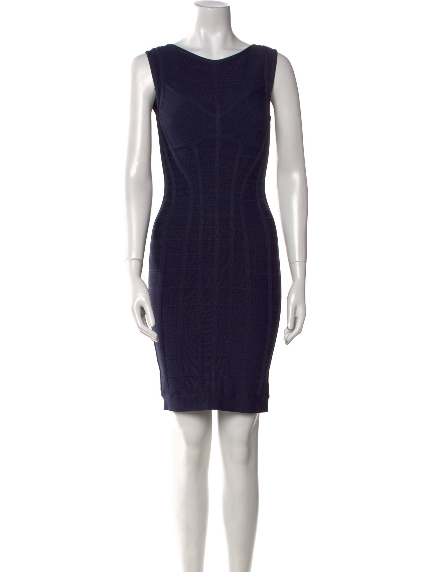 Herve Leger Bateau Neckline Mini Dress