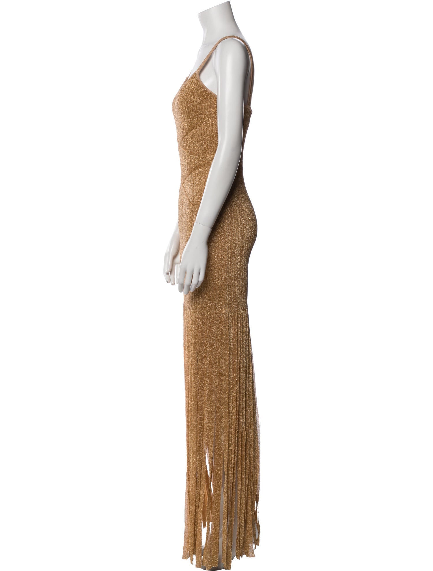 Herve Leger V-Neck Long Dress