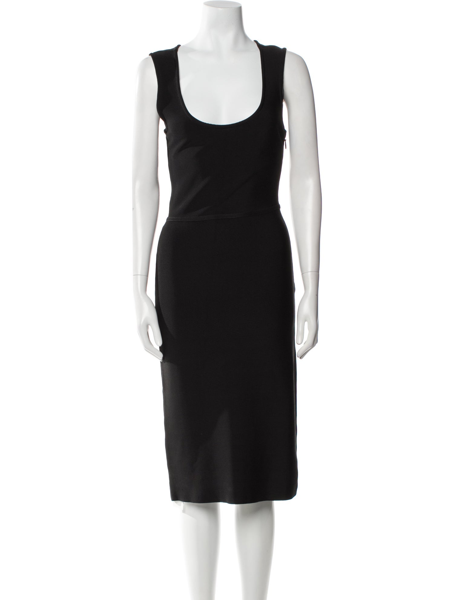 Herve Leger Scoop Neck Midi Length Dress