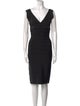 Herve Leger V-Neck Knee-Length Dress