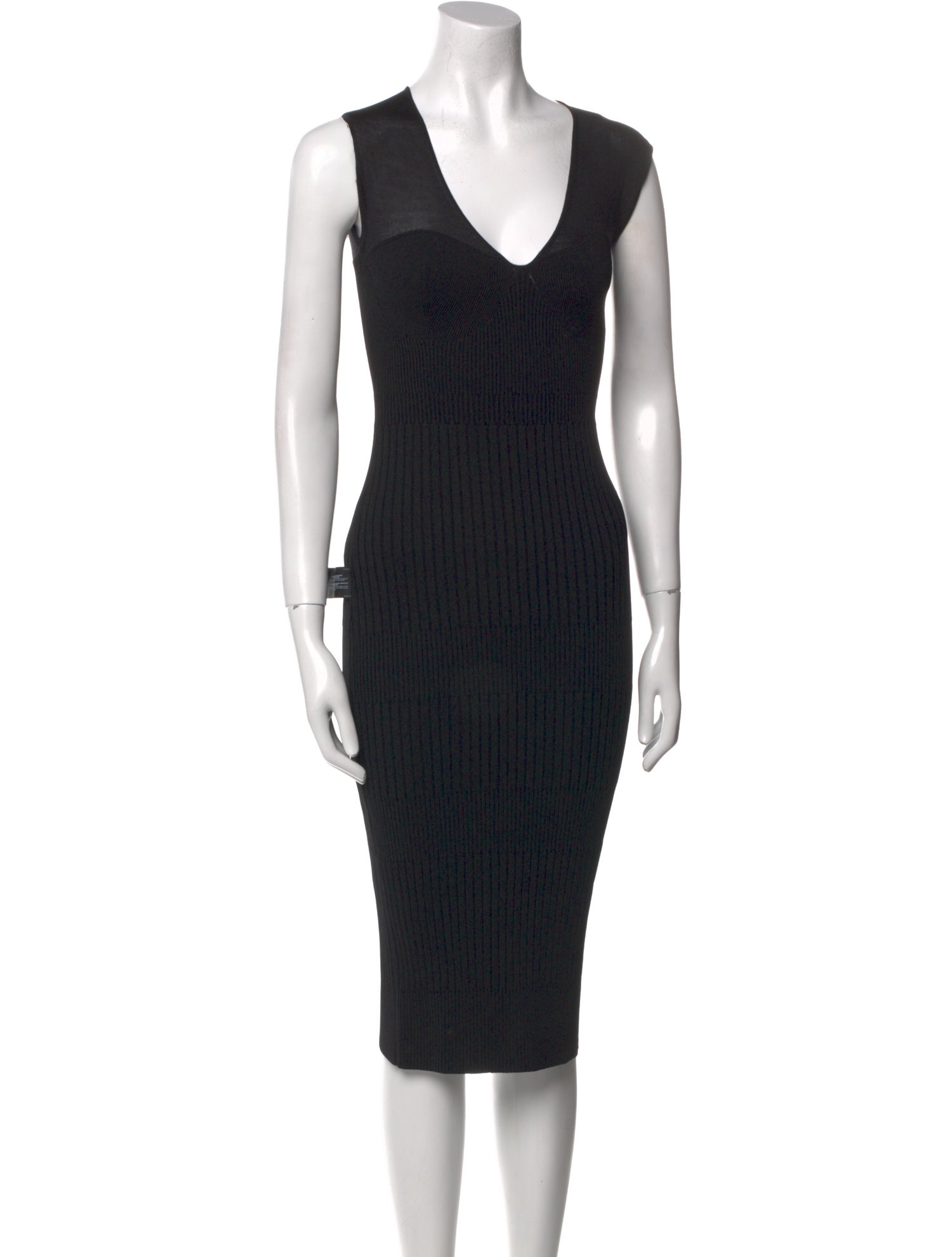 Herve Leger Striped Midi Length Dress