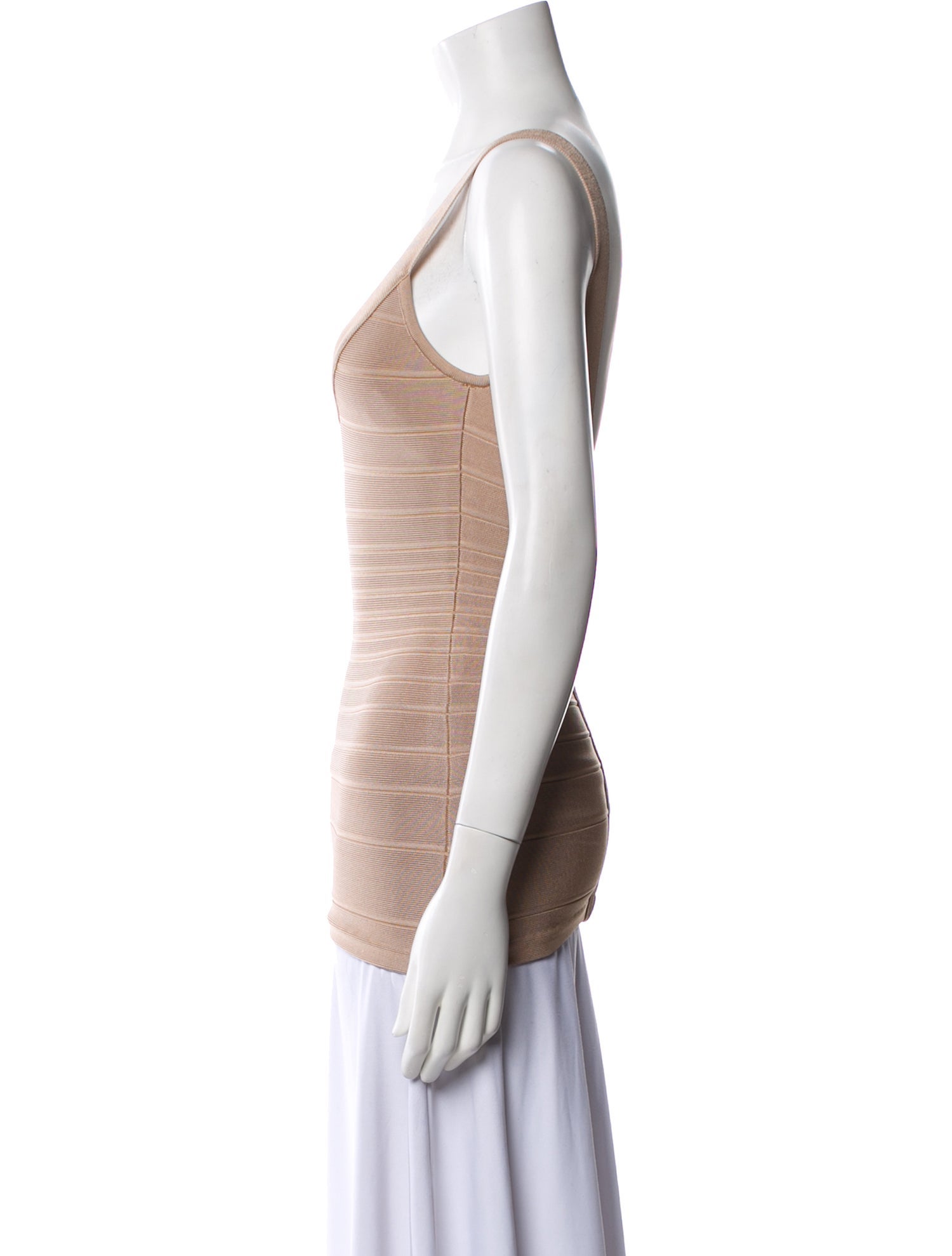 Herve Leger Scoop Neck Sleeveless Top