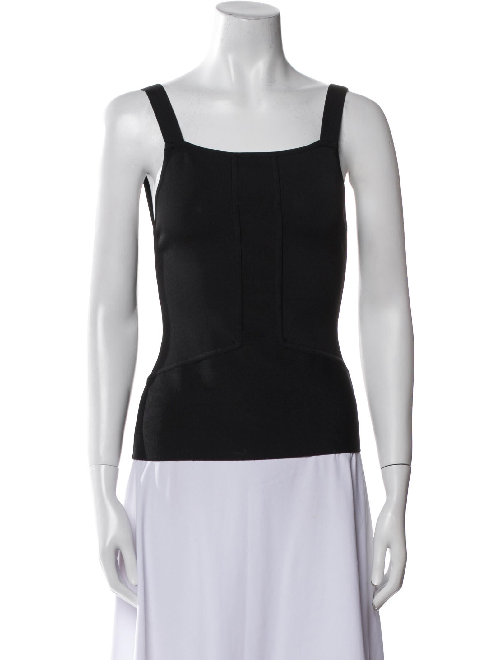 Herve Leger Square Neckline Sleeveless Top