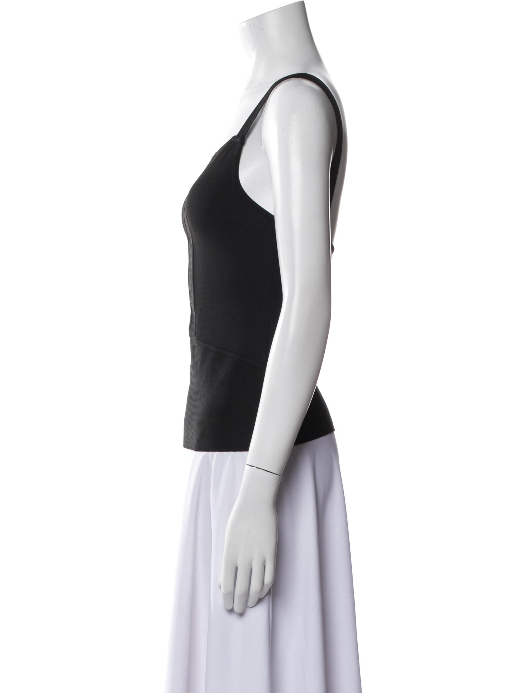 Herve Leger Square Neckline Sleeveless Top
