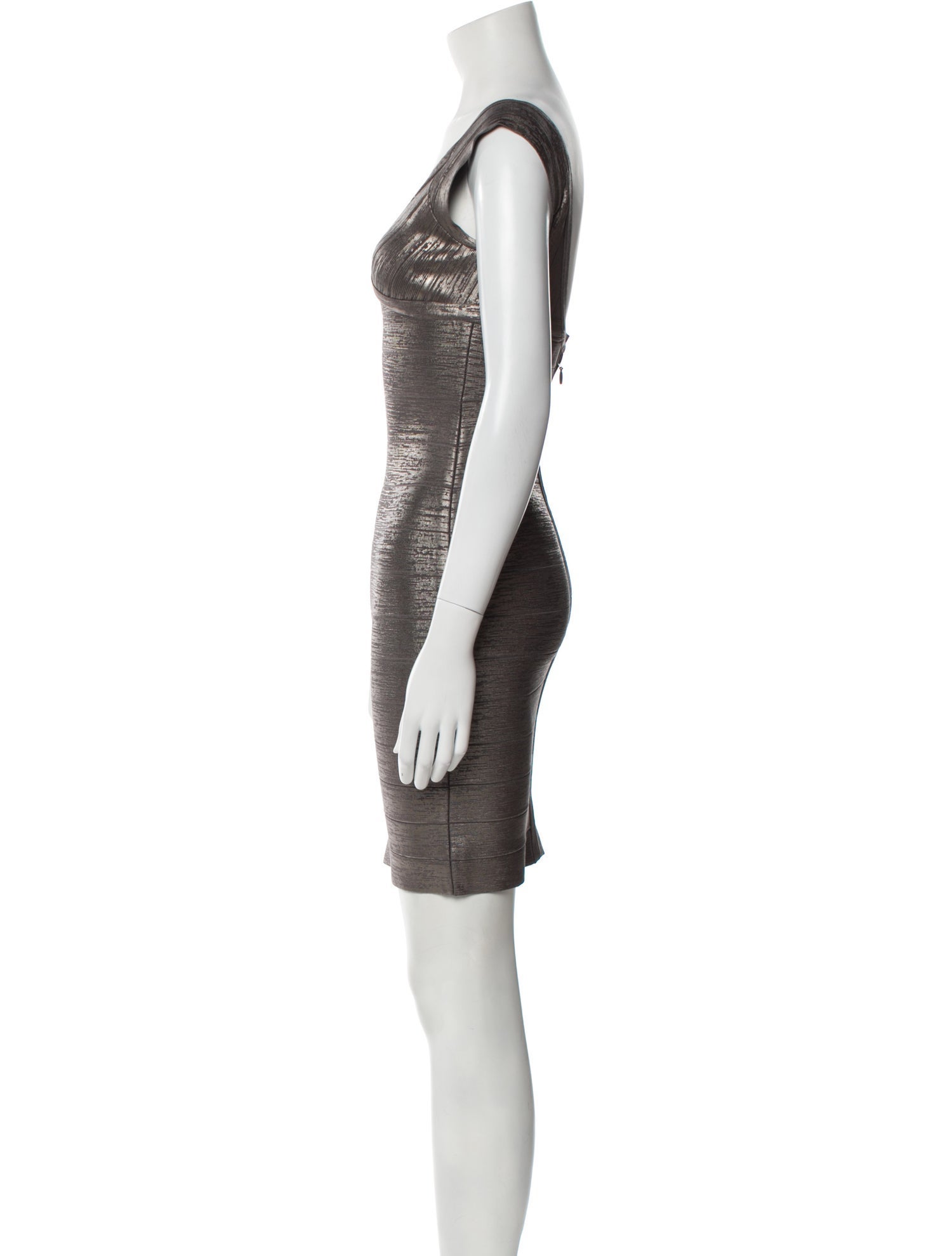 Herve Leger V-Neck Mini Dress