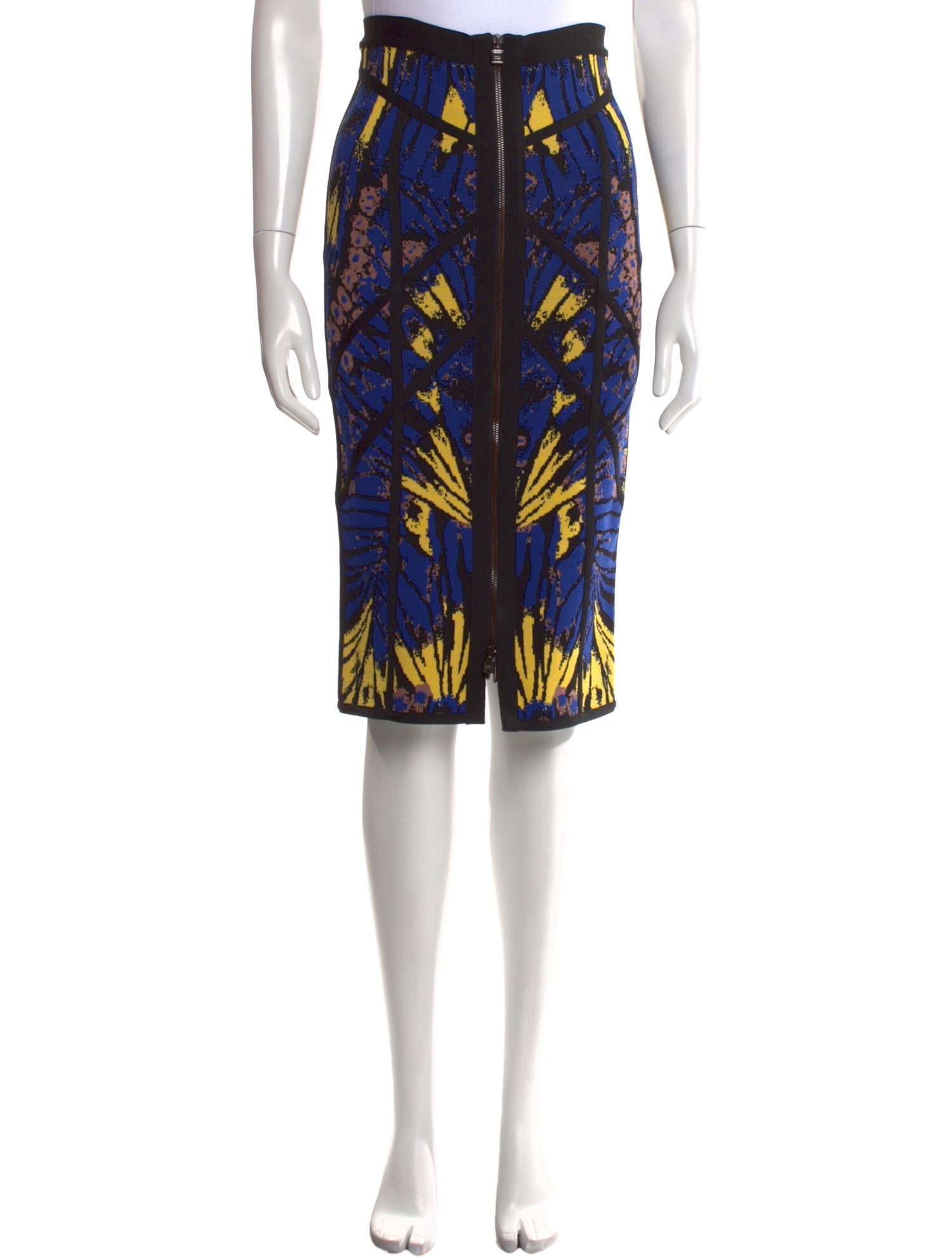 Herve Leger Printed Knee-Length Skirt