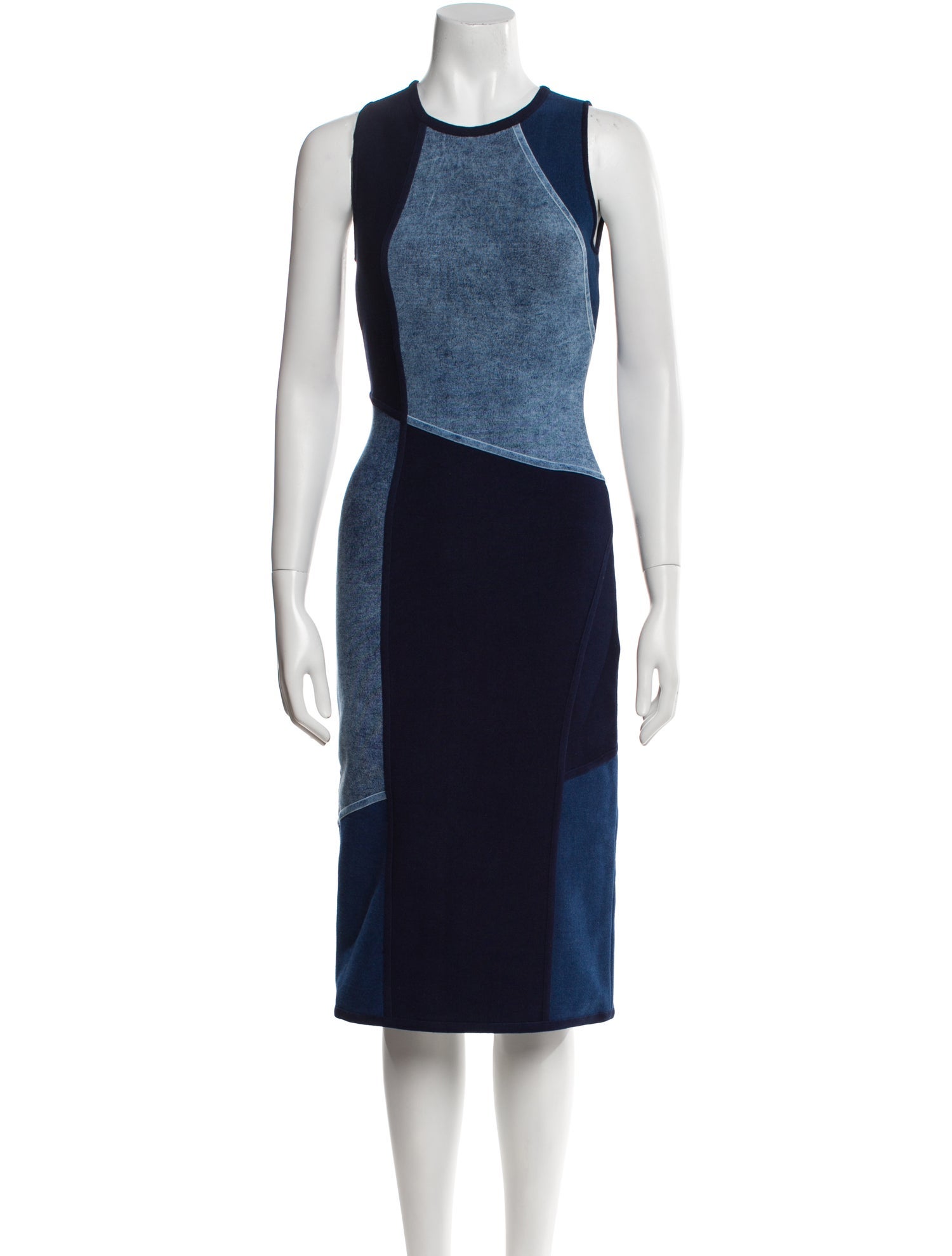 Herve Leger Colorblock Pattern Knee-Length Dress