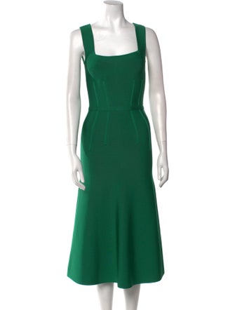 Herve Leger Square Neckline Midi Length Dress