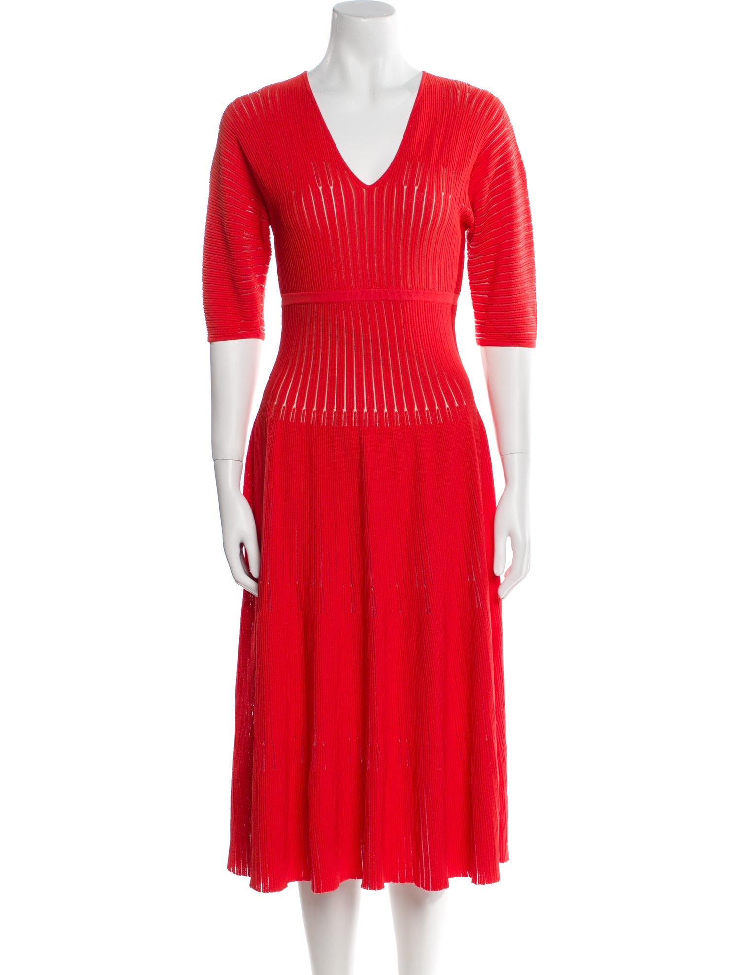 Herve Leger V-Neck Midi Length Dress