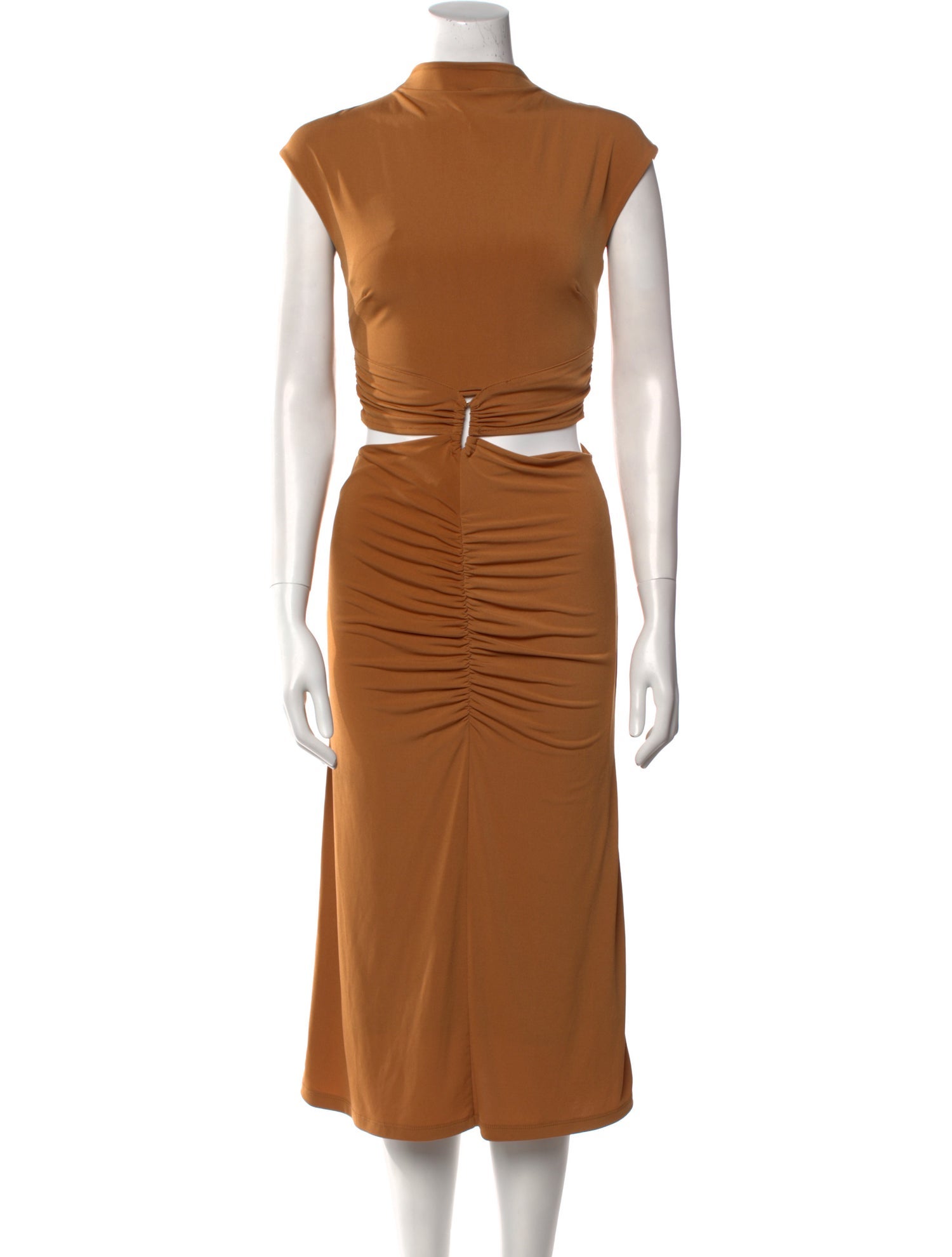 Herve Leger Mock Neck Midi Length Dress