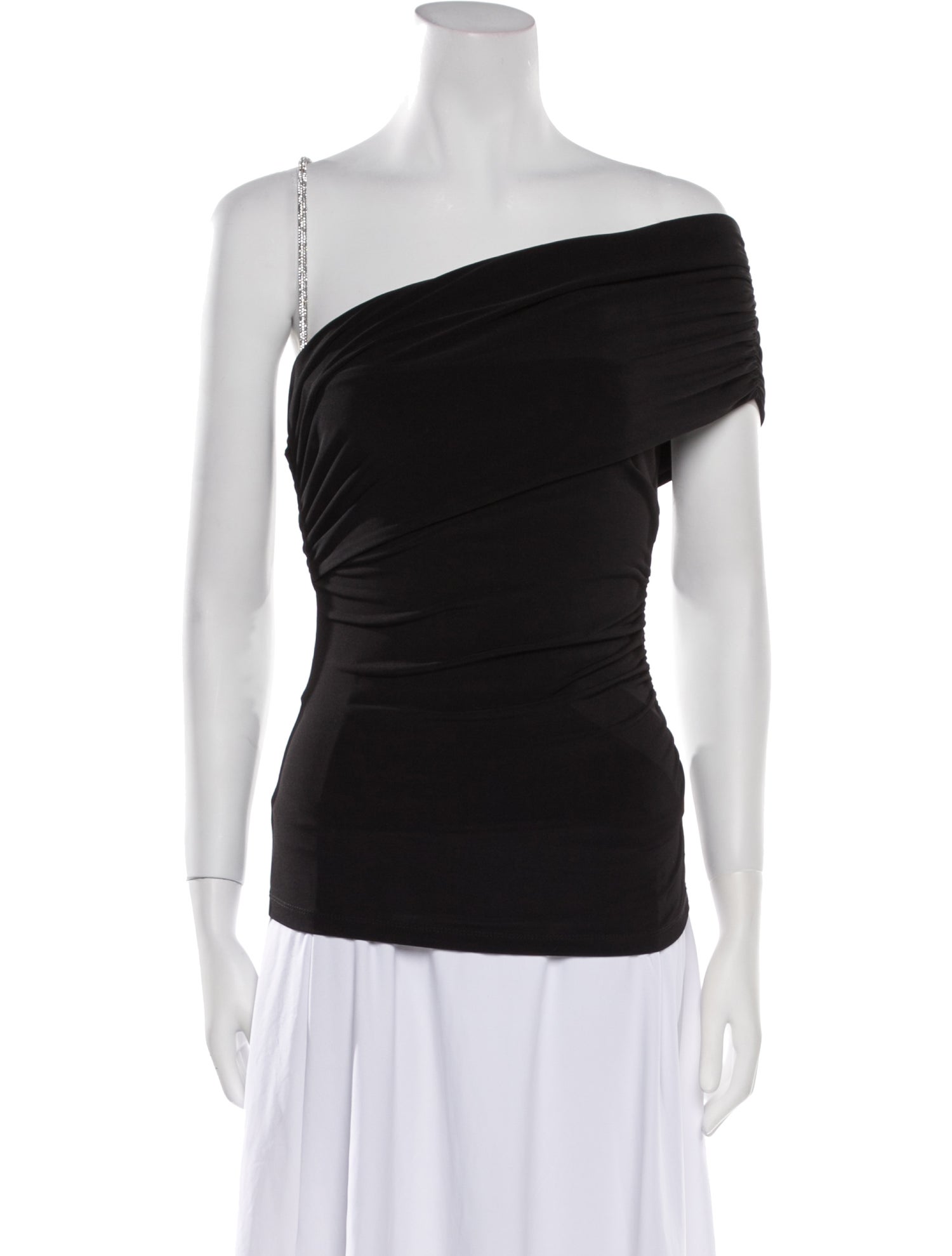 Herve Leger One-Shoulder Short Sleeve Top