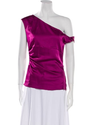 Herve Leger Asymmetrical Short Sleeve Top