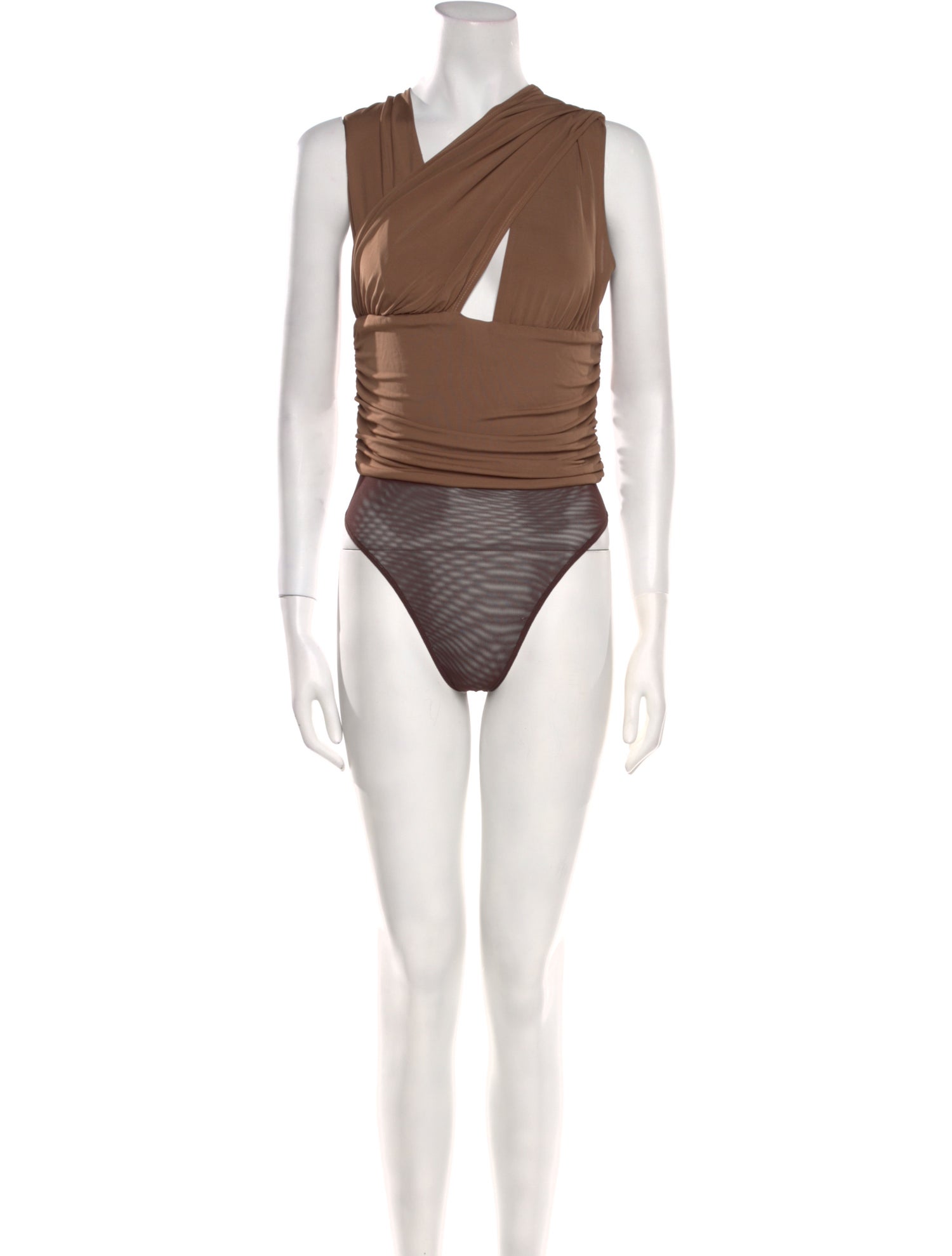 Herve Leger Asymmetrical Sleeveless Bodysuit