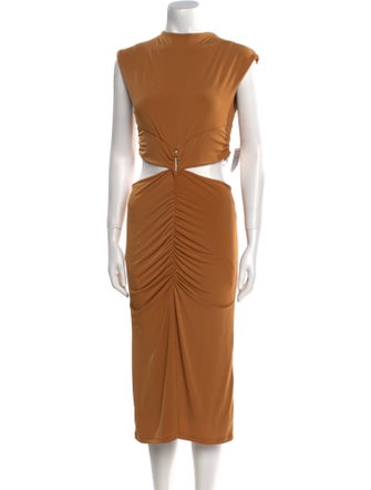 Herve Leger Mock Neck Midi Length Dress