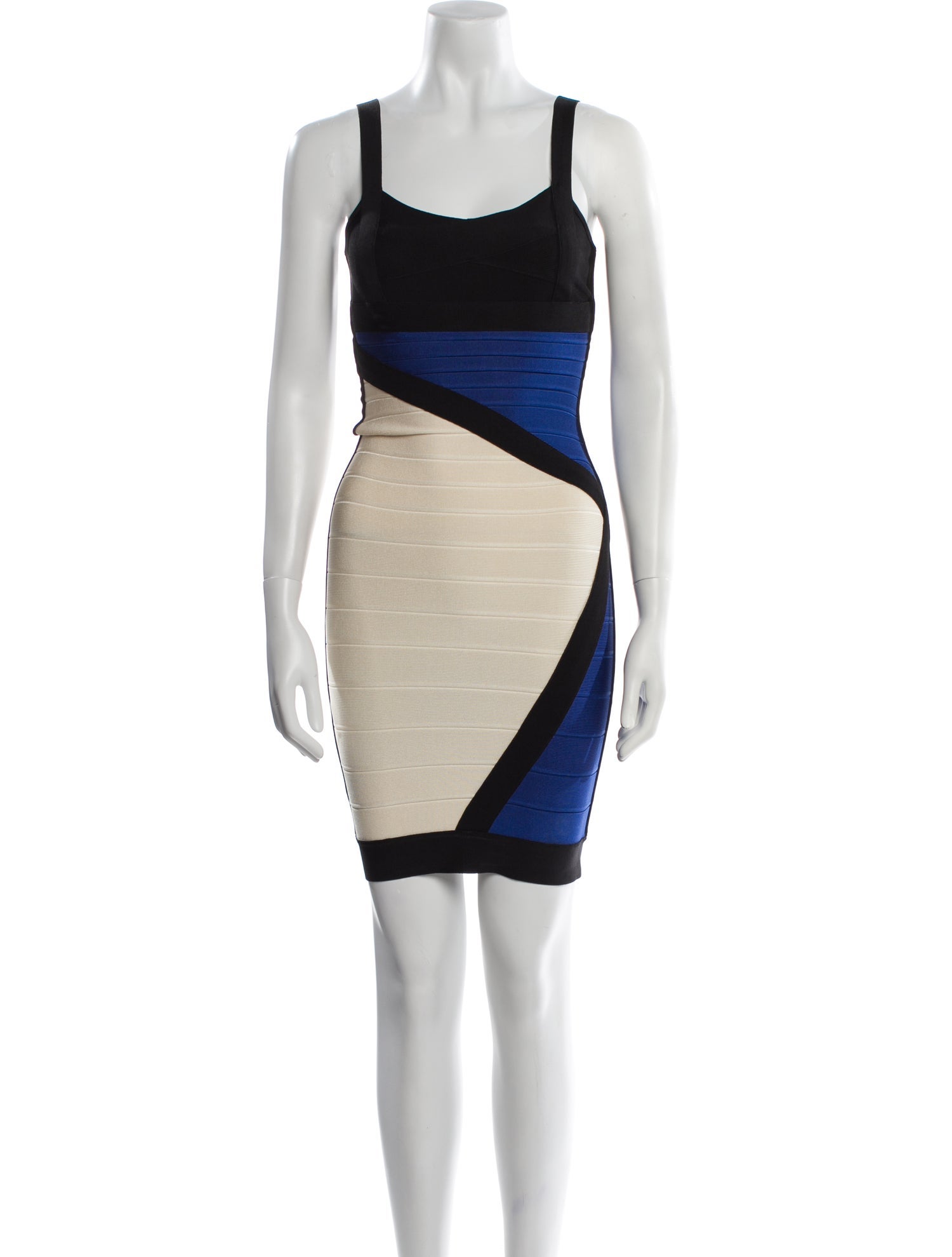Herve Leger Colorblock Pattern Mini Dress